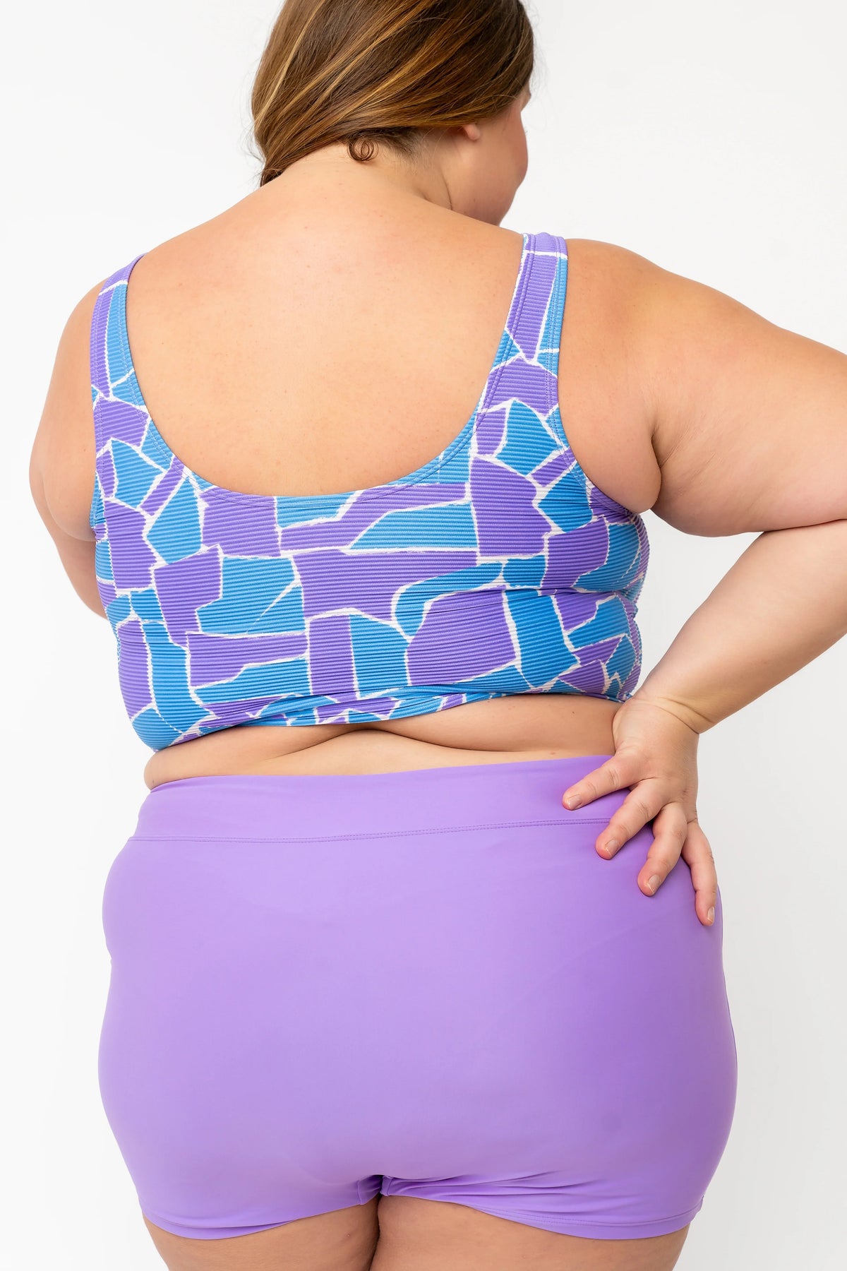 Traveler Top | Geometric Purple & Blue