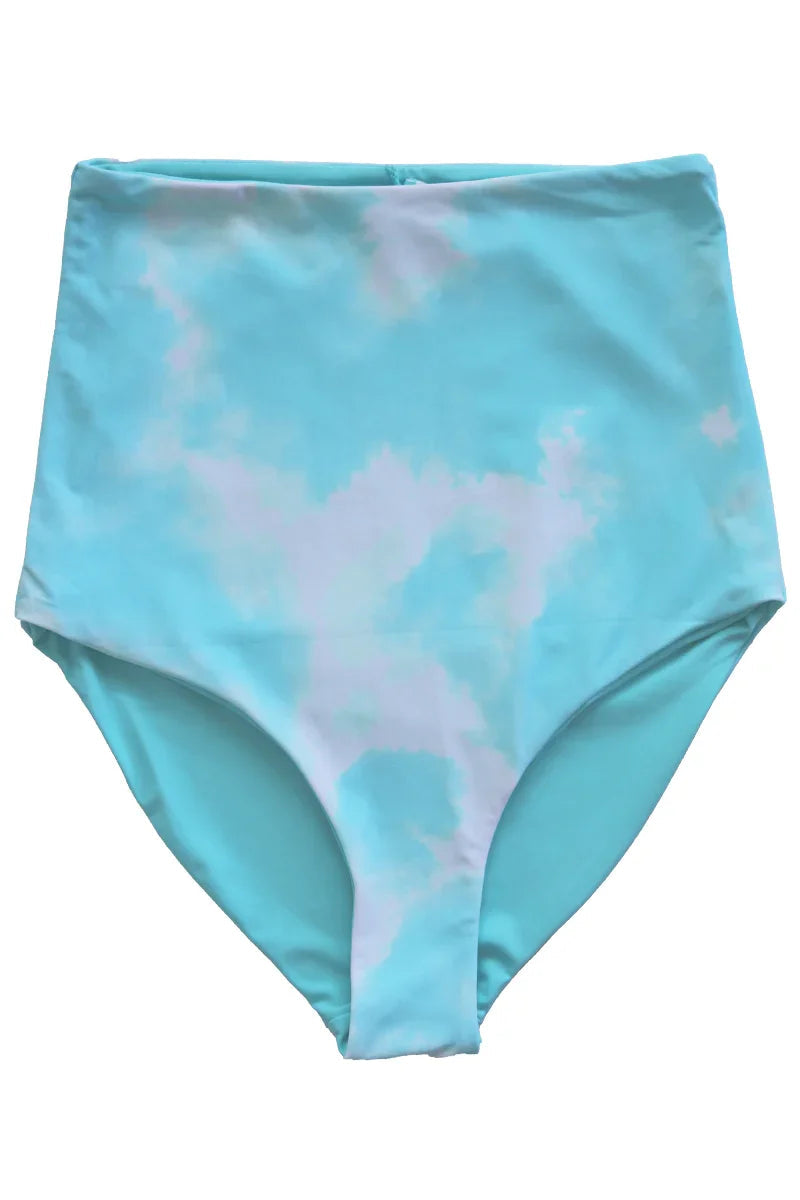  Bali Reversible Bottoms | Neon Aqua & Tie Dye Aqua