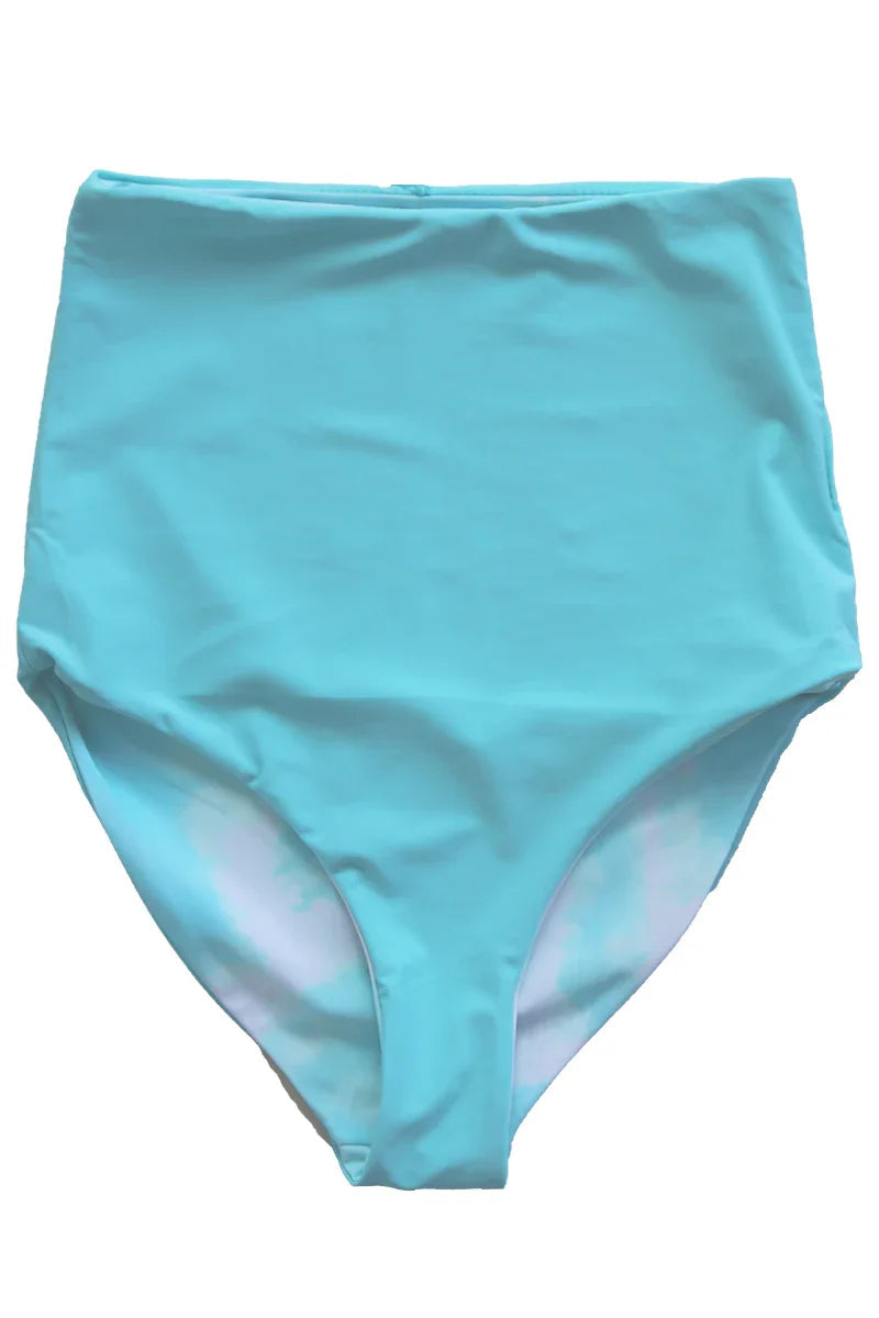  Bali Reversible Bottoms | Neon Aqua & Tie Dye Aqua