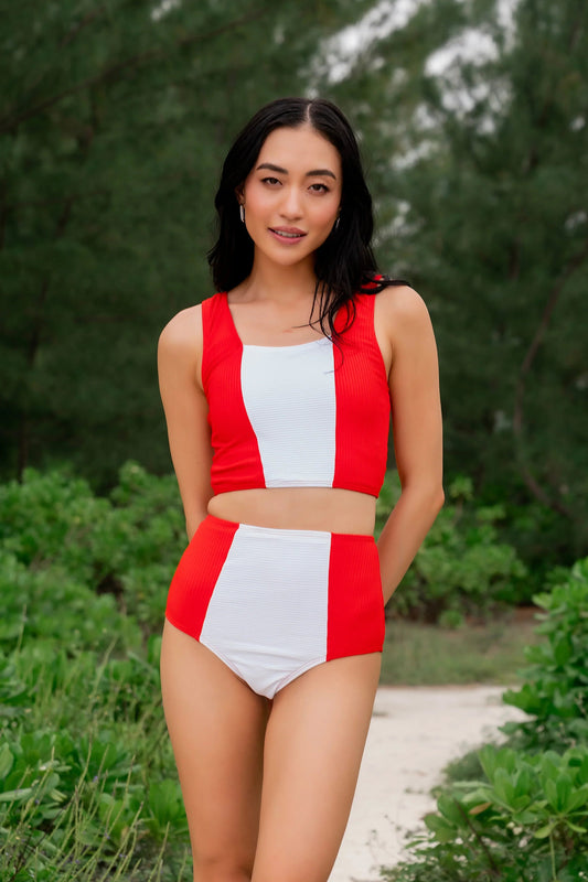  Island Colorblock Top | Poppy Red