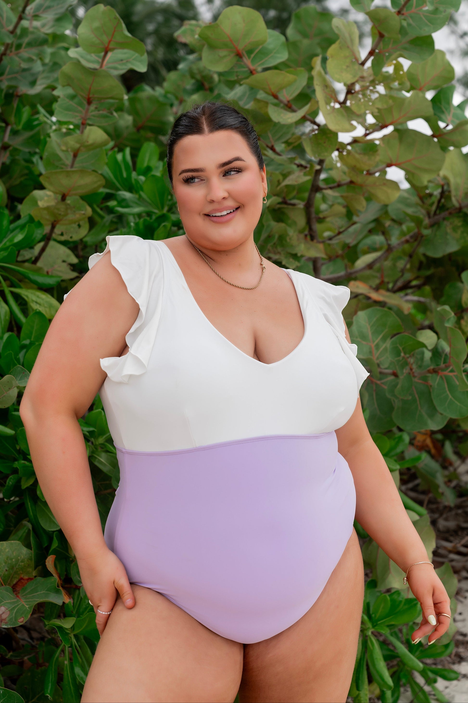  Ocean One Piece | Lavender Love & White