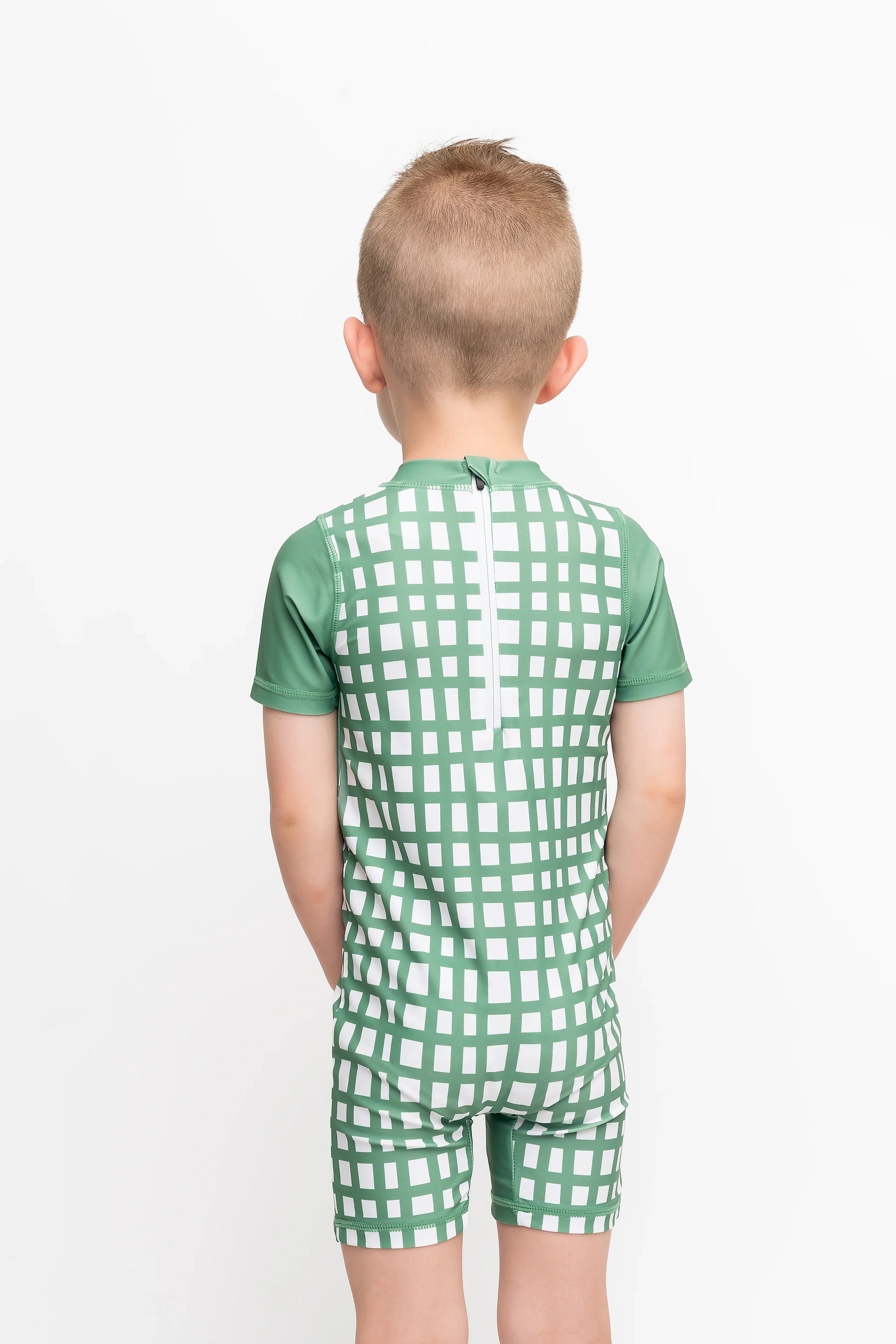  Kids Rashguard | Dark Sage Plaid