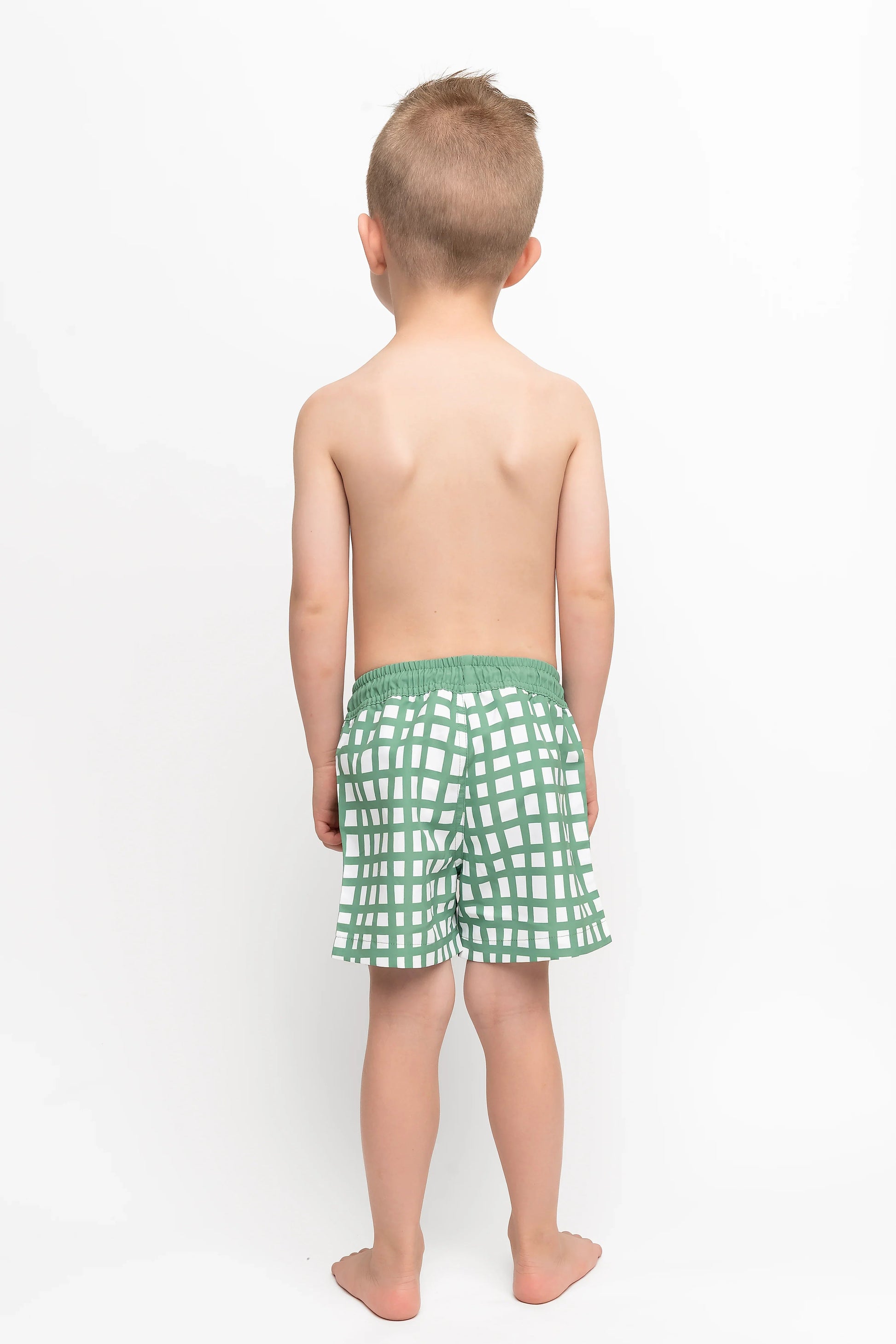  Mini Hang Ten Shorts | Dark Sage Plaid