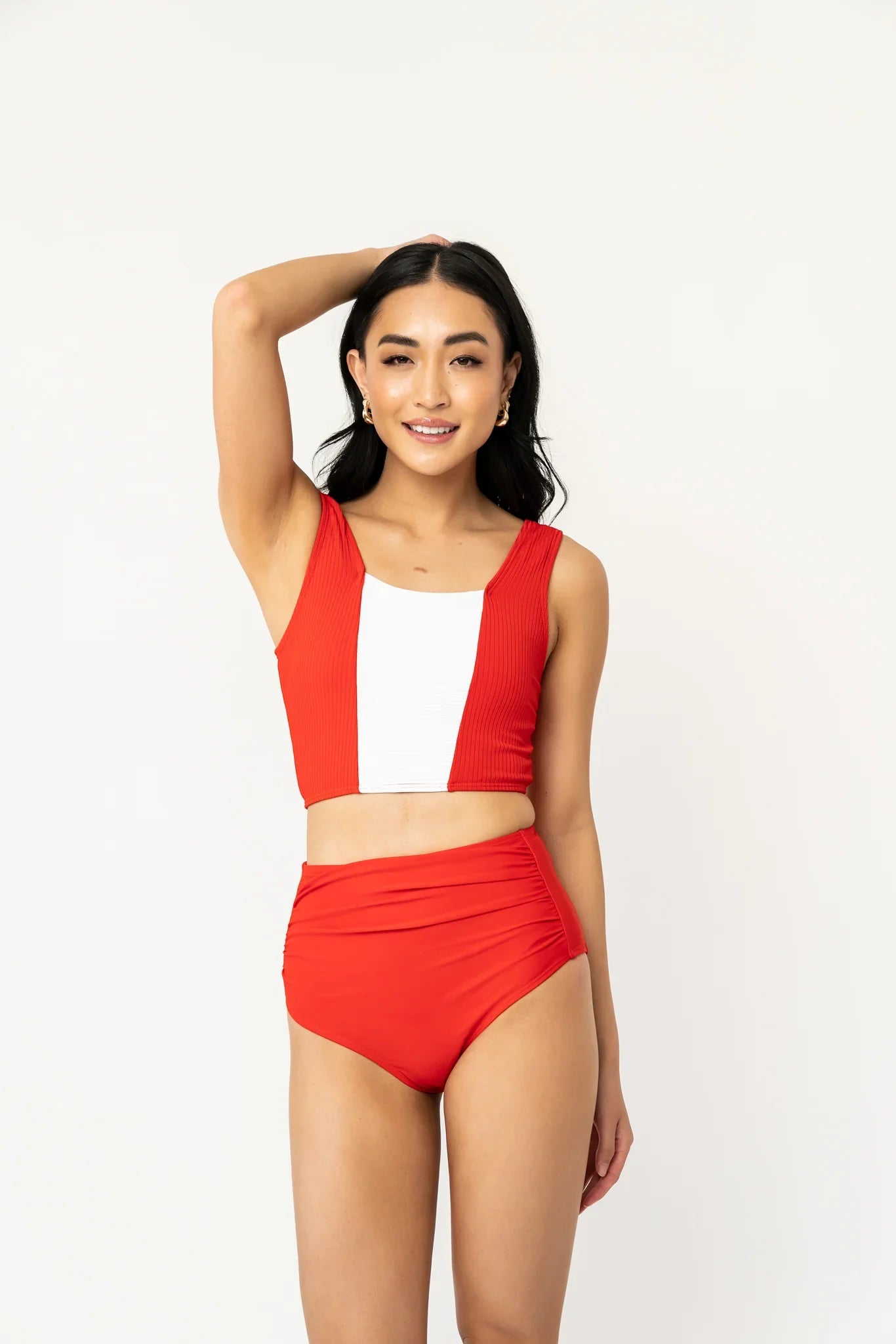  Island Colorblock Top | Poppy Red