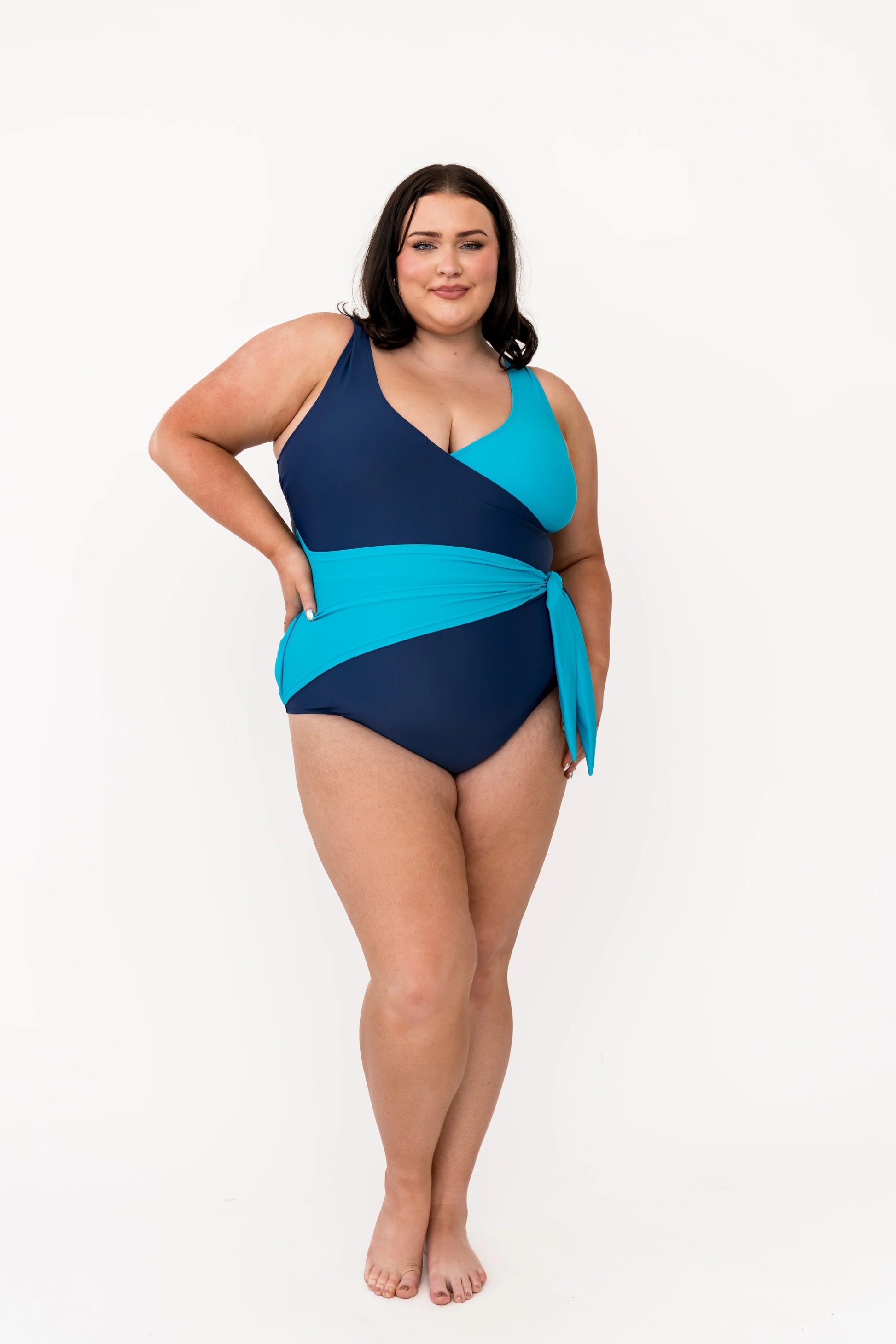  Palm Beach One Piece | Navy Aquamarine