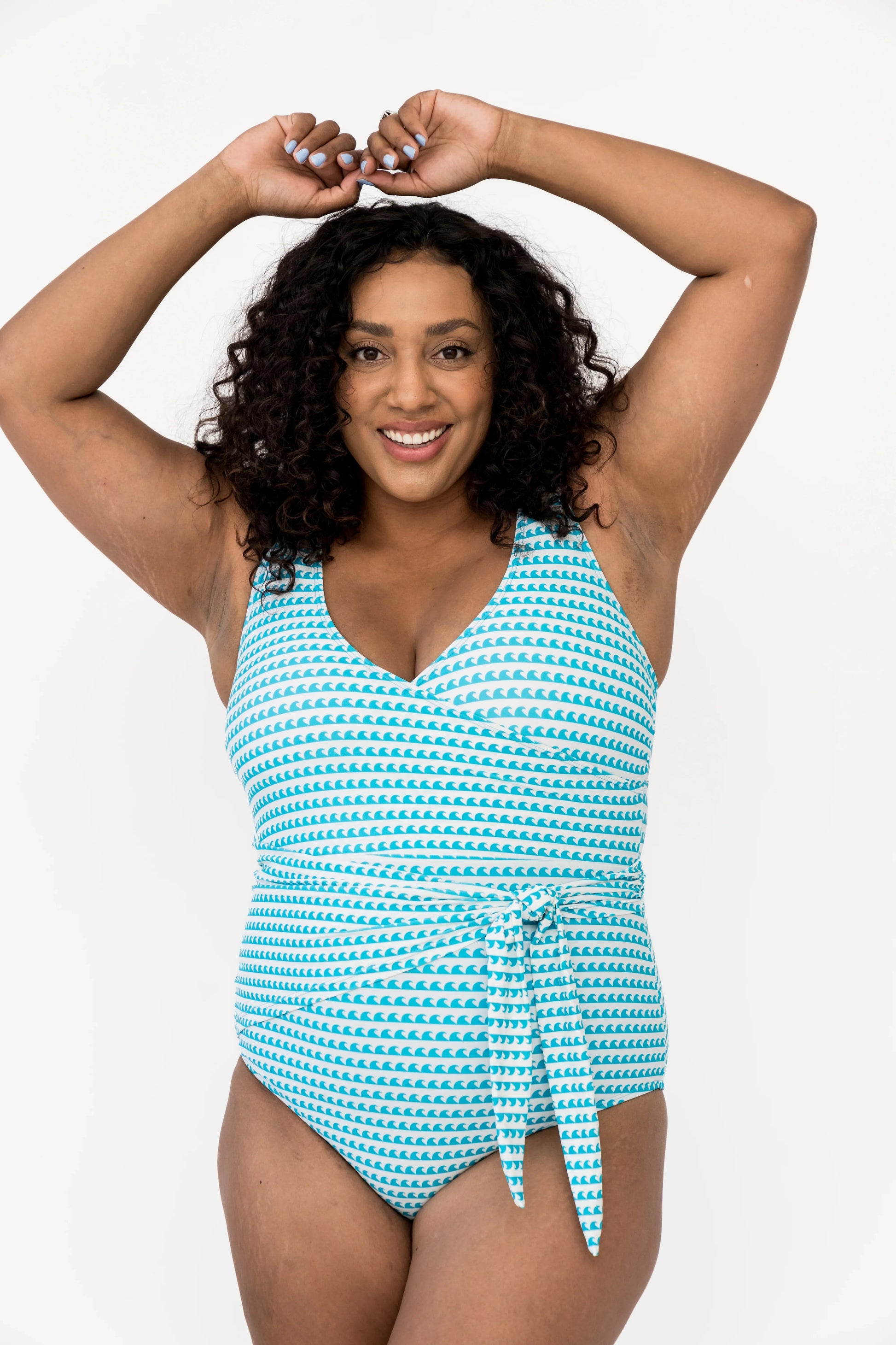  Palm Beach One Piece | Aquamarine Wave