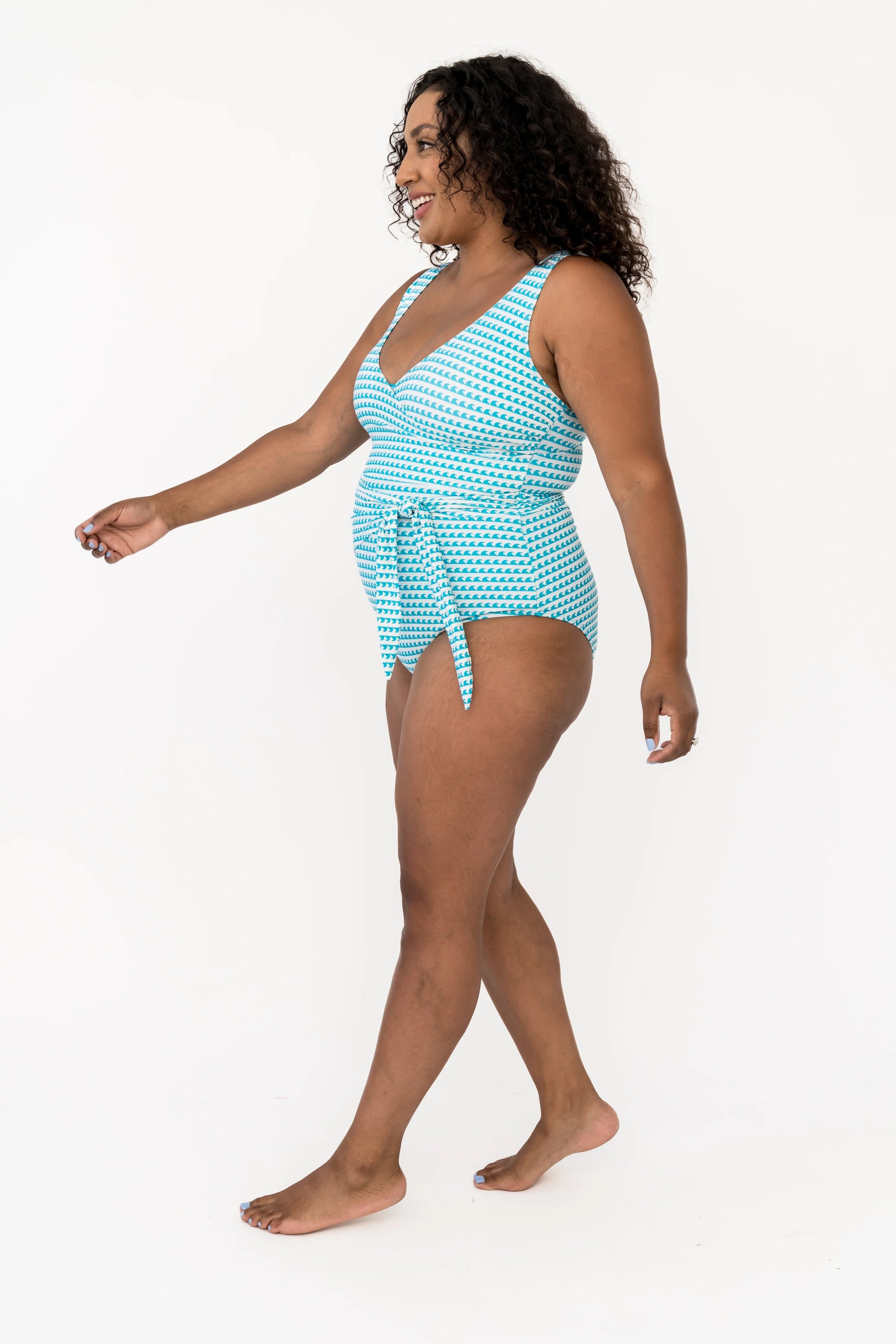  Palm Beach One Piece | Aquamarine Wave