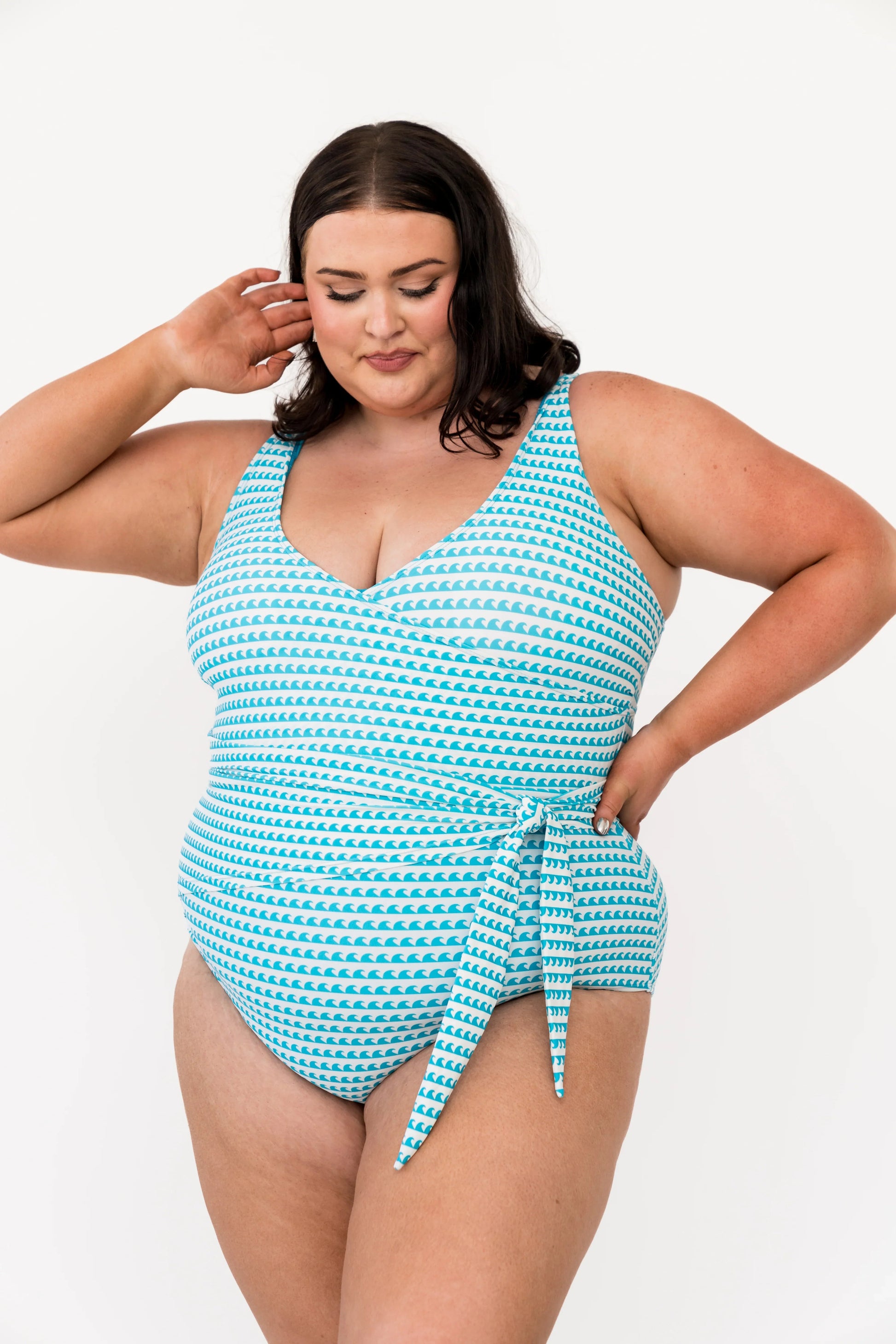  Palm Beach One Piece | Aquamarine Wave