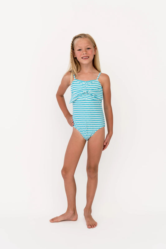  Mini Sweetheart One Piece | Aquamarine Wave