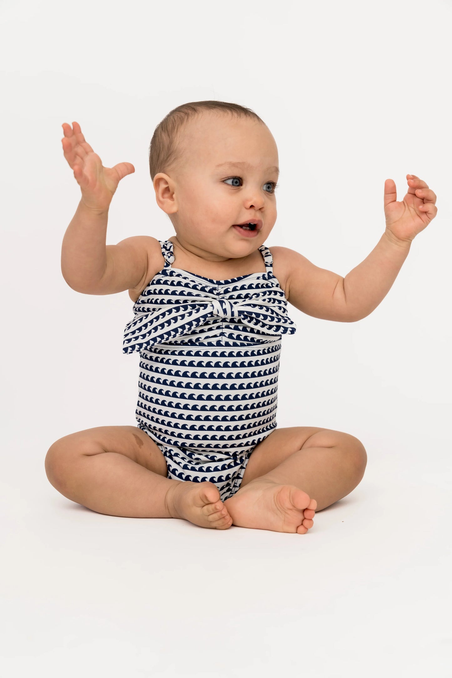 Mini Sweetheart One Piece | Navy Wave