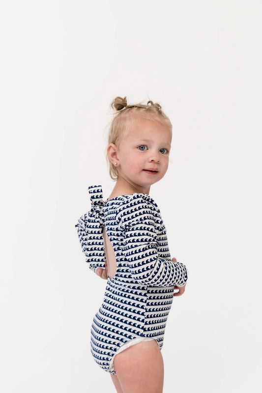  Mini Surfer Girl One Piece | Navy Wave