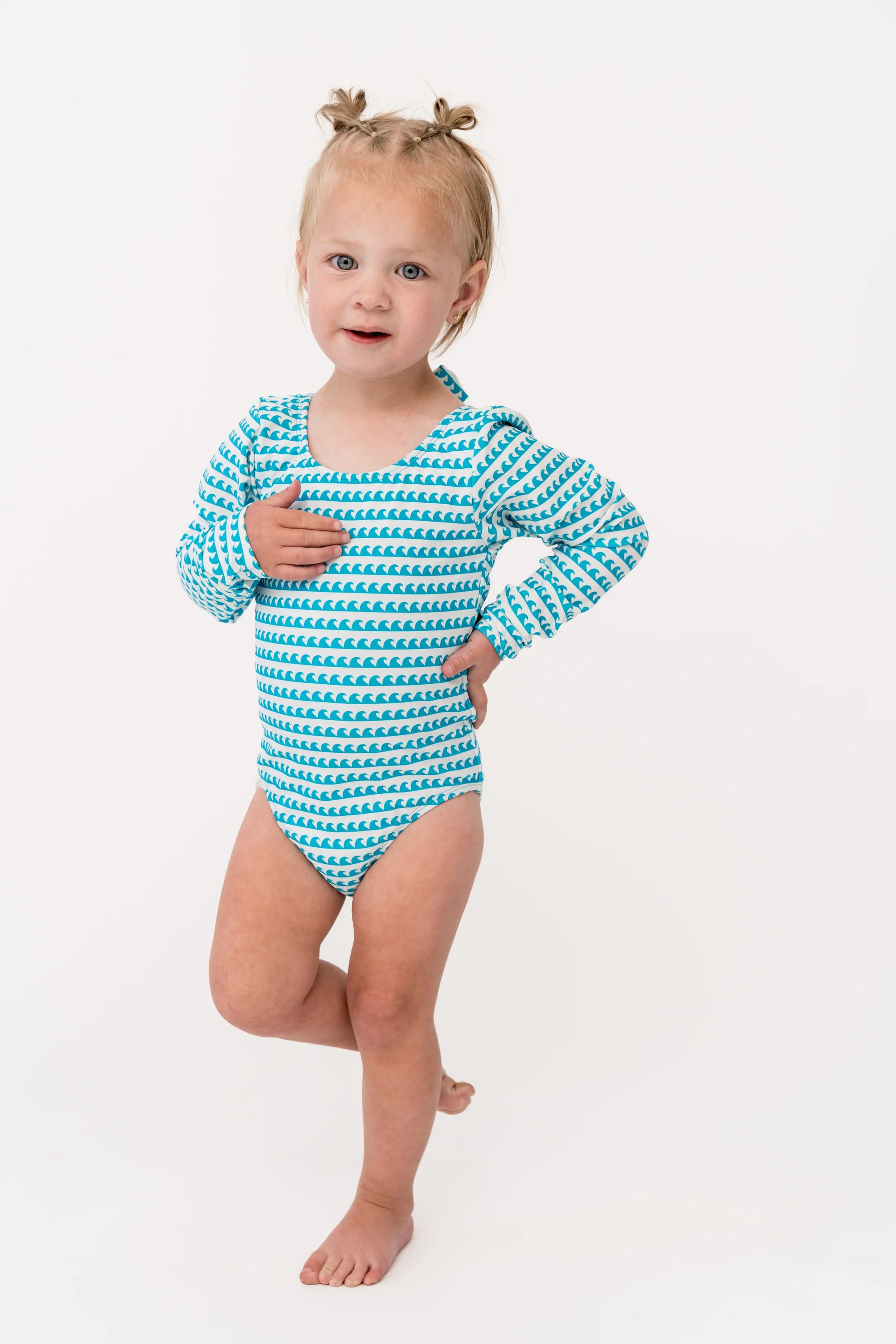  Mini Surfer Girl One Piece | Aquamarine Wave