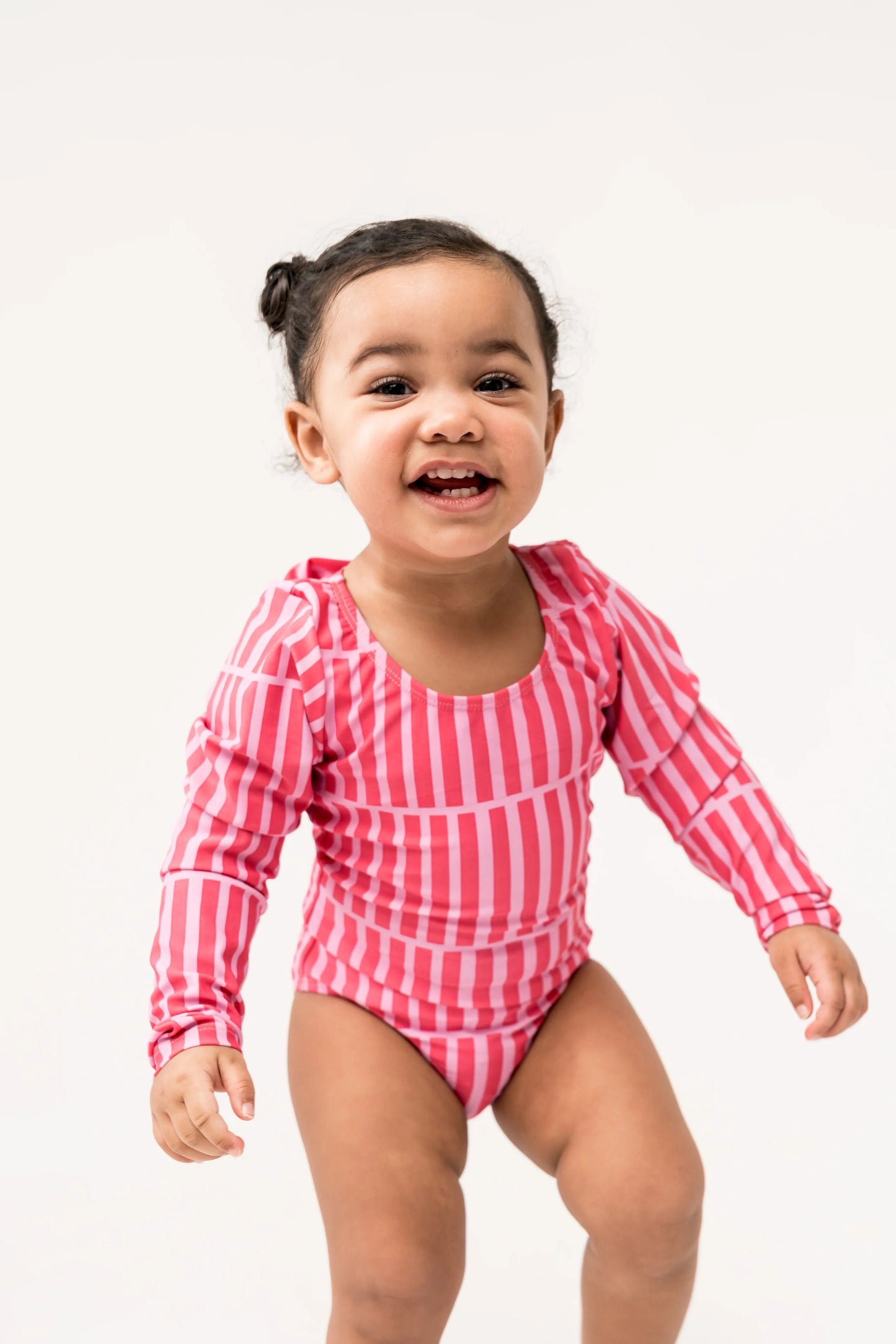  Mini Surfer Girl One Piece | Pink Stripe