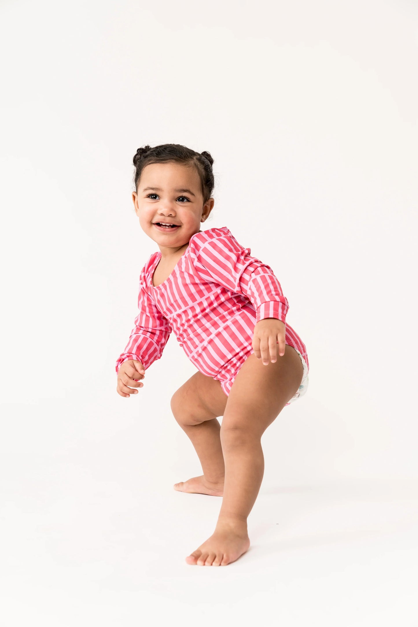  Mini Surfer Girl One Piece | Pink Stripe