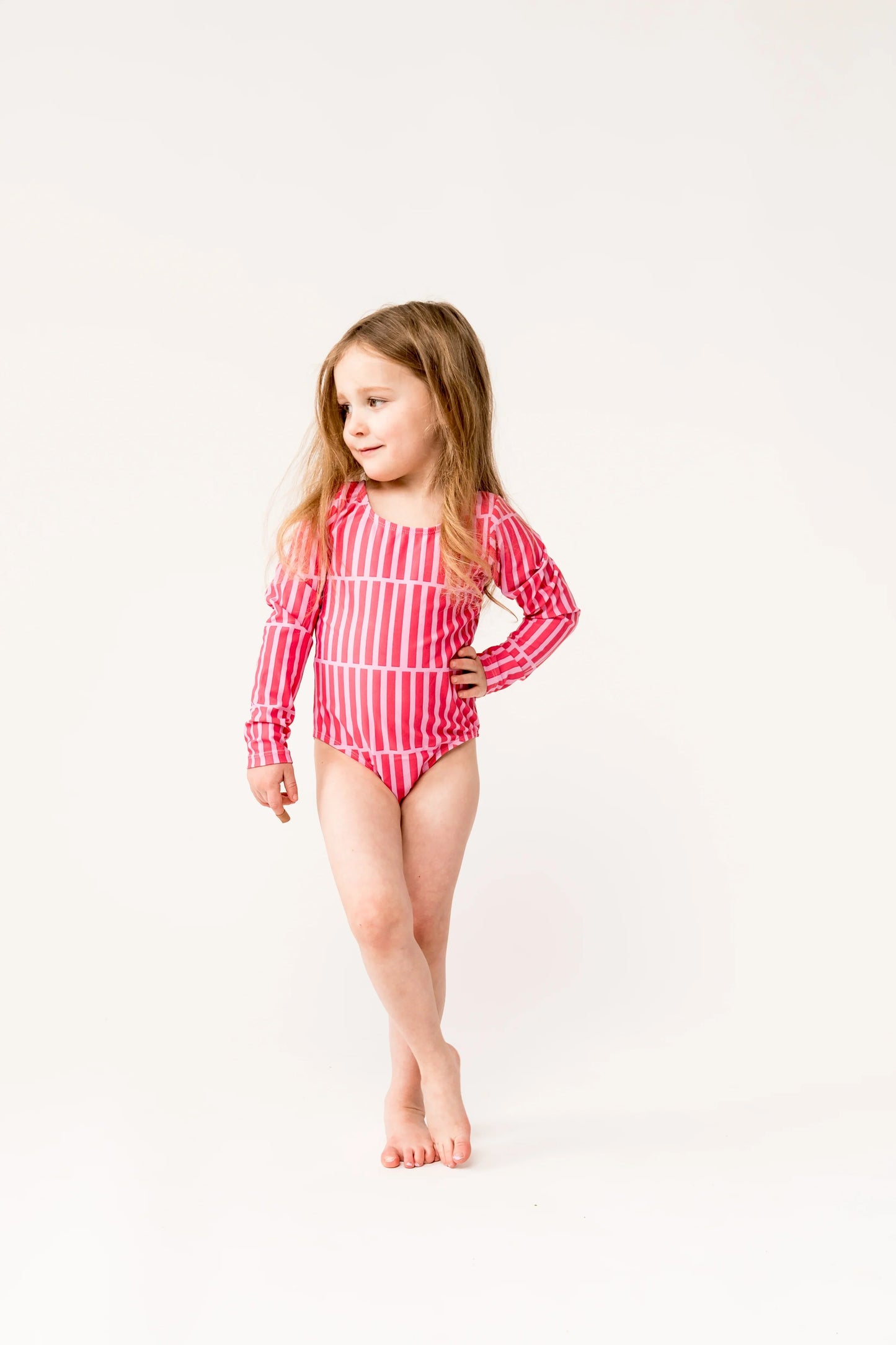  Mini Surfer Girl One Piece | Pink Stripe