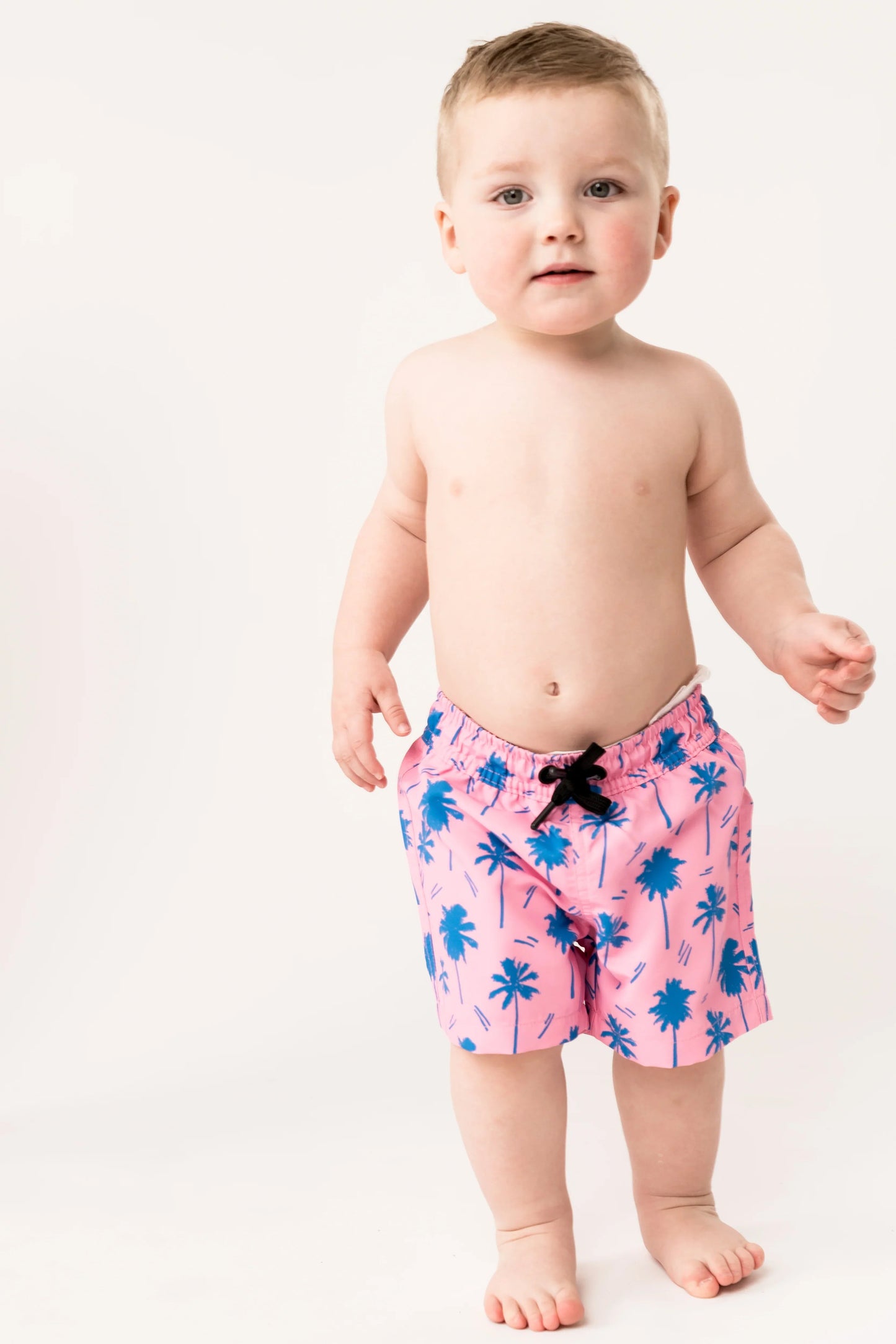  Mini Hang Ten Shorts | Coral Crush Palm Tree