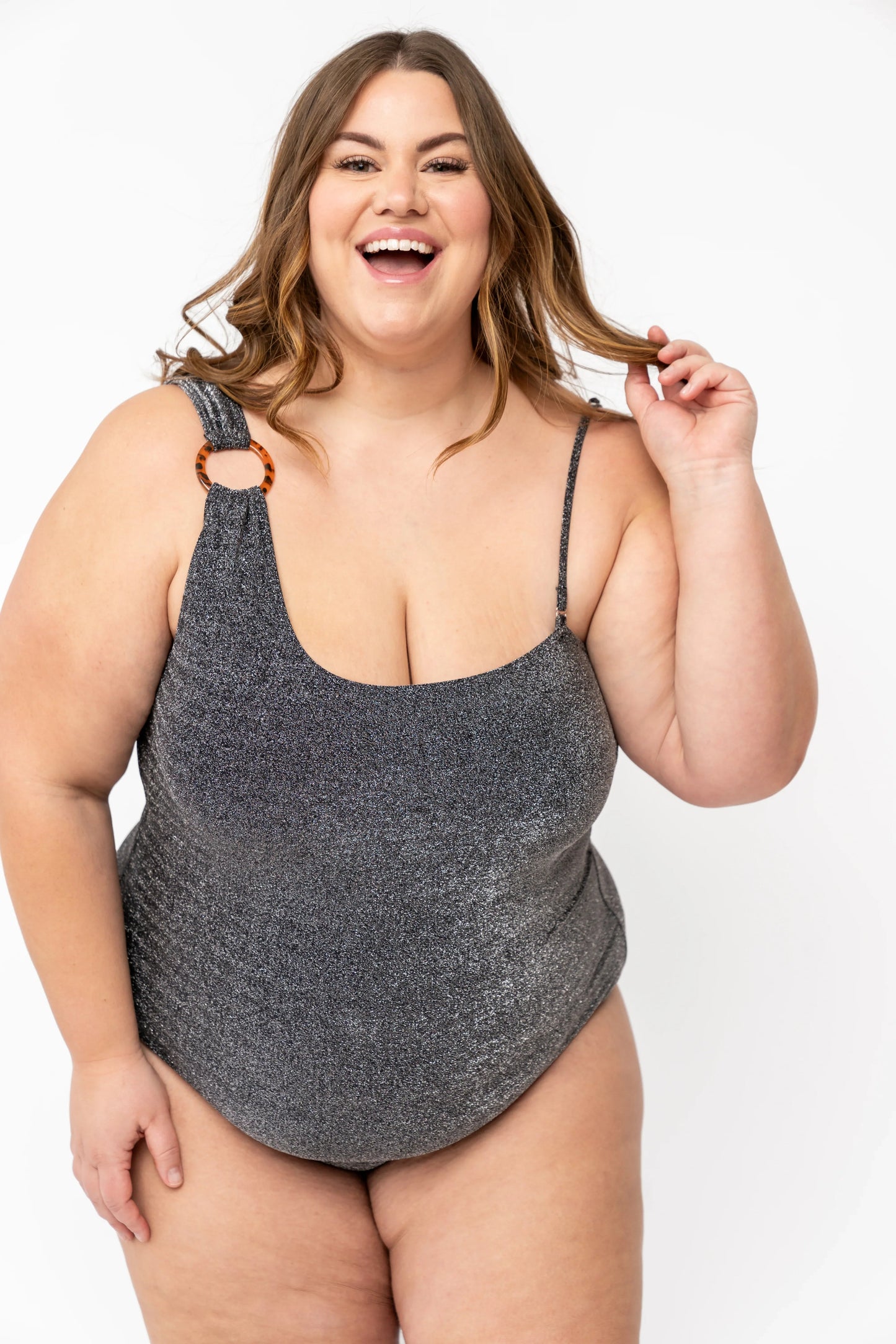  Ripple One Piece | Black Shimmer