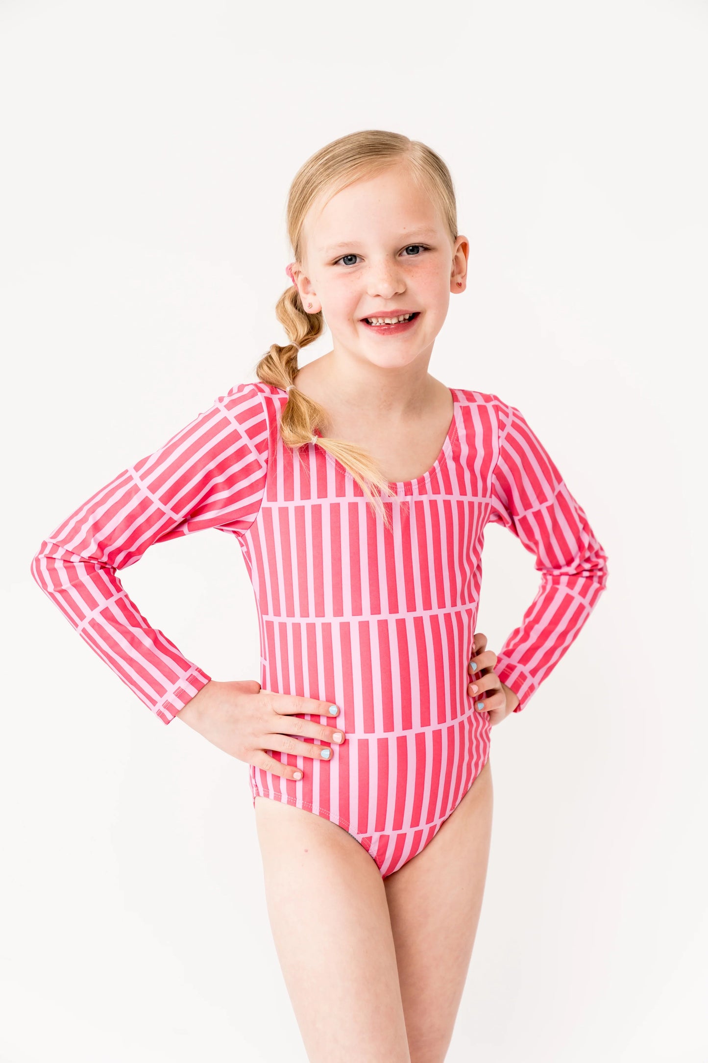  Mini Surfer Girl One Piece | Pink Stripe