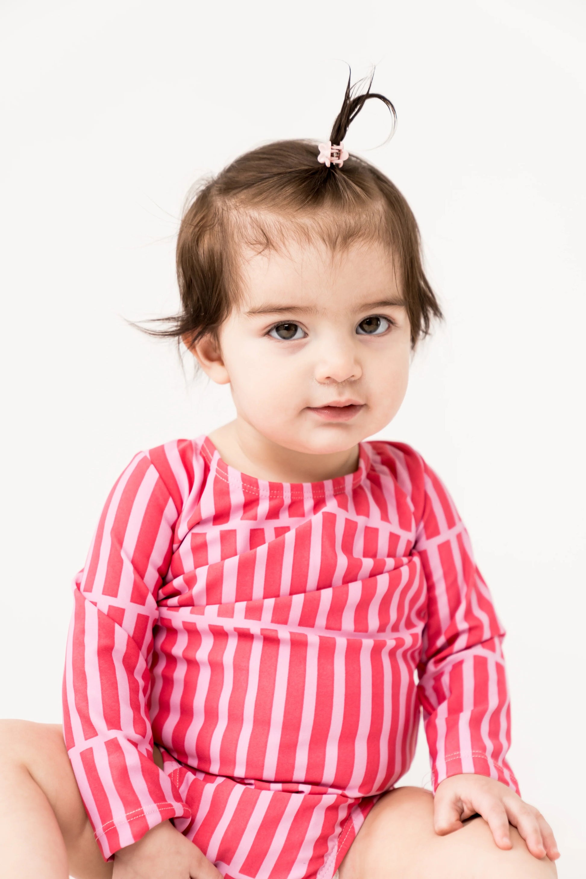  Mini Surfer Girl One Piece | Pink Stripe