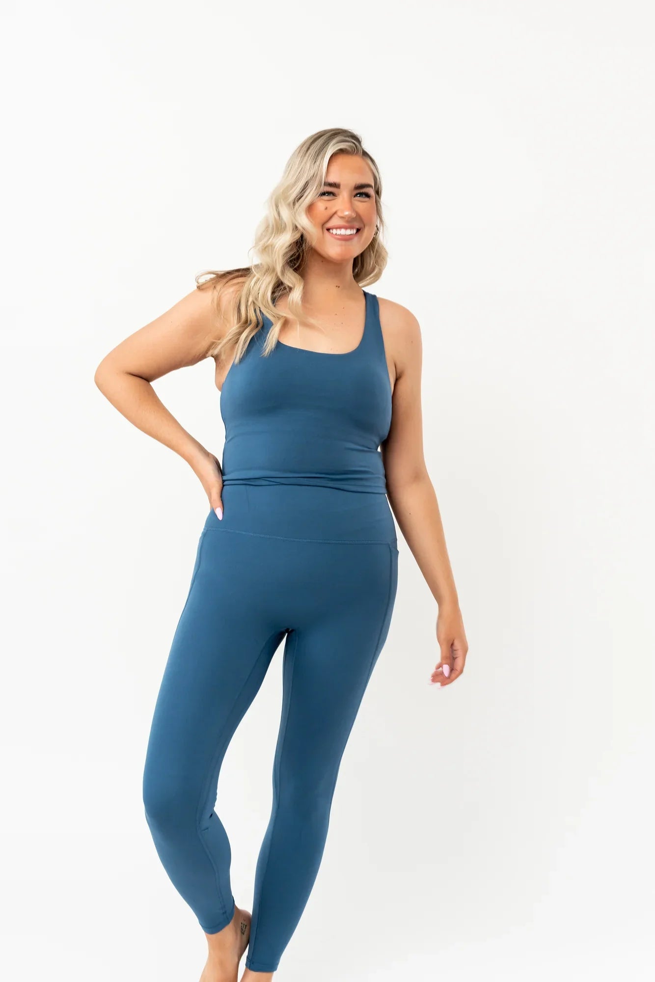  Serenity Long Line Tank | Deep Blue