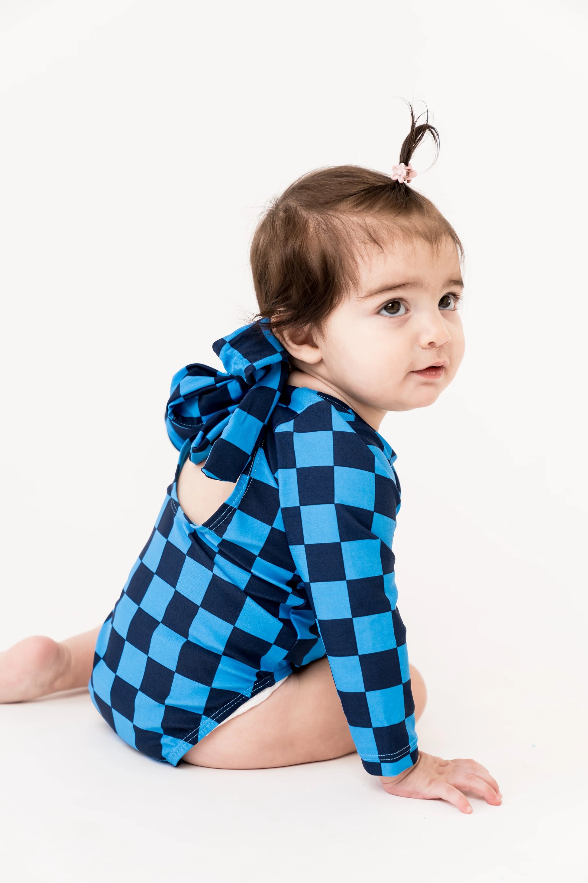  Mini Surfer Girl One Piece | Blue Check