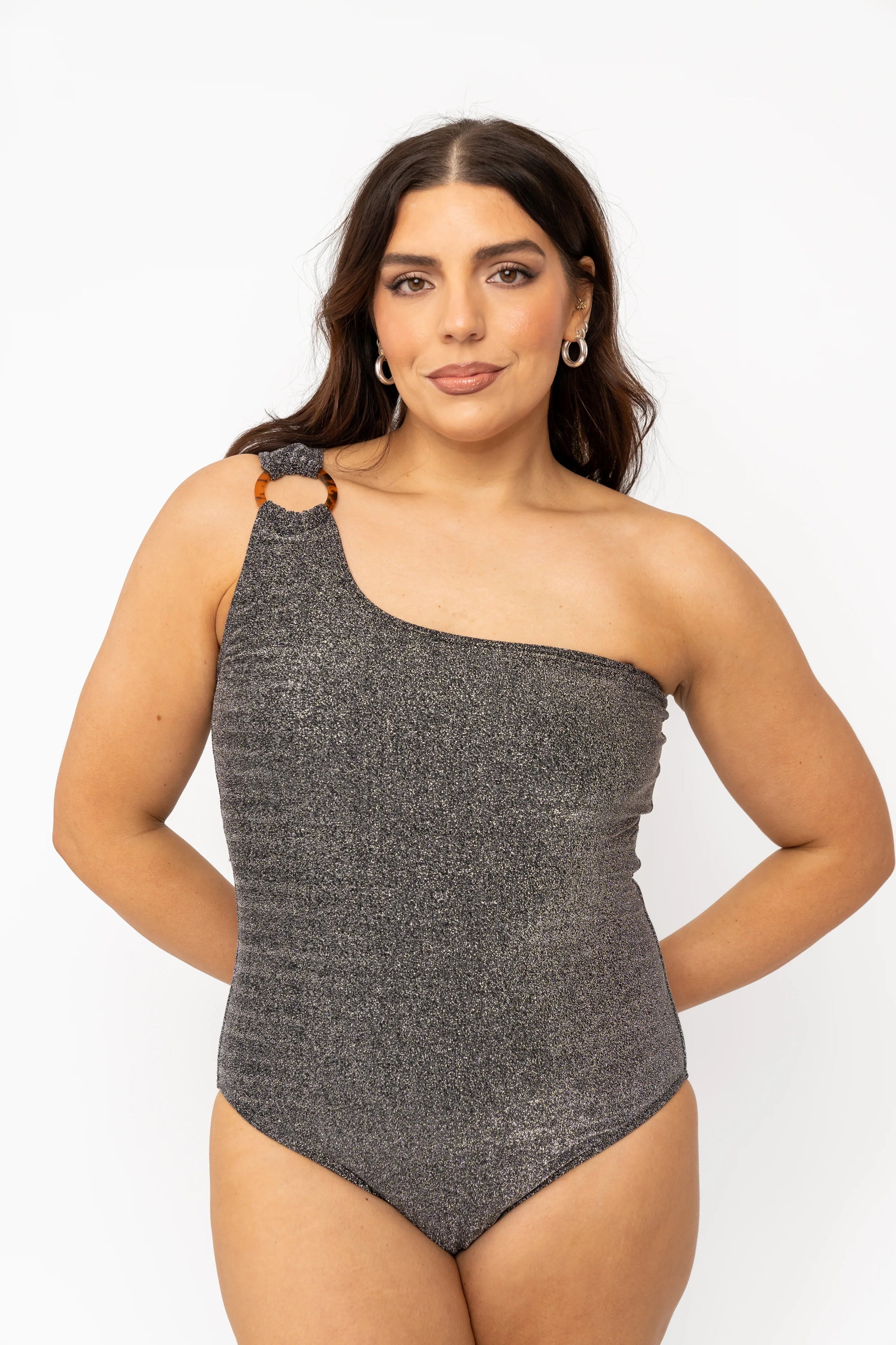  Ripple One Piece | Black Shimmer