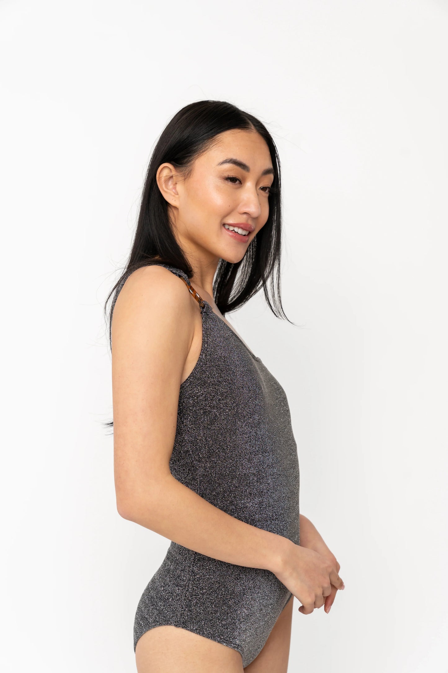  Ripple One Piece | Black Shimmer