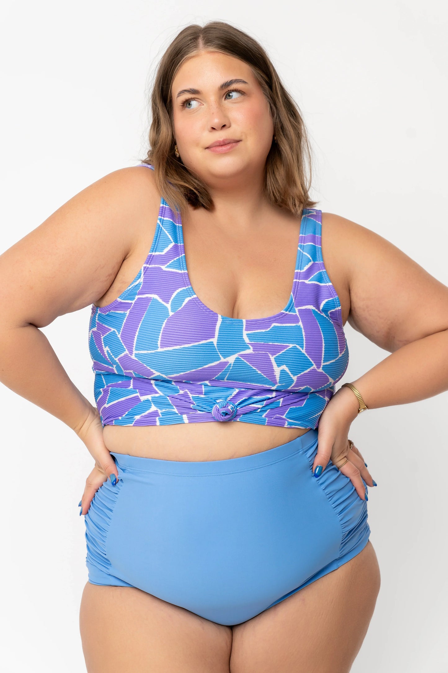  Traveler Top | Geometric Purple & Blue