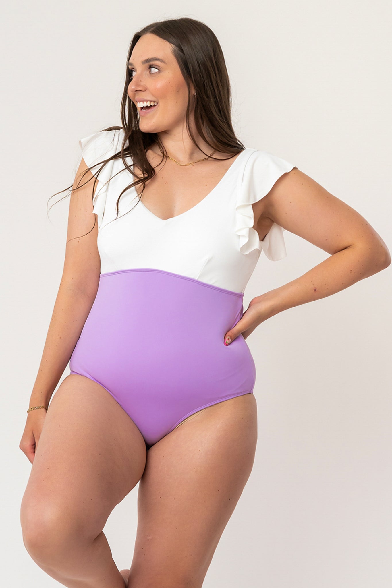  Ocean One Piece | Lavender Love & White