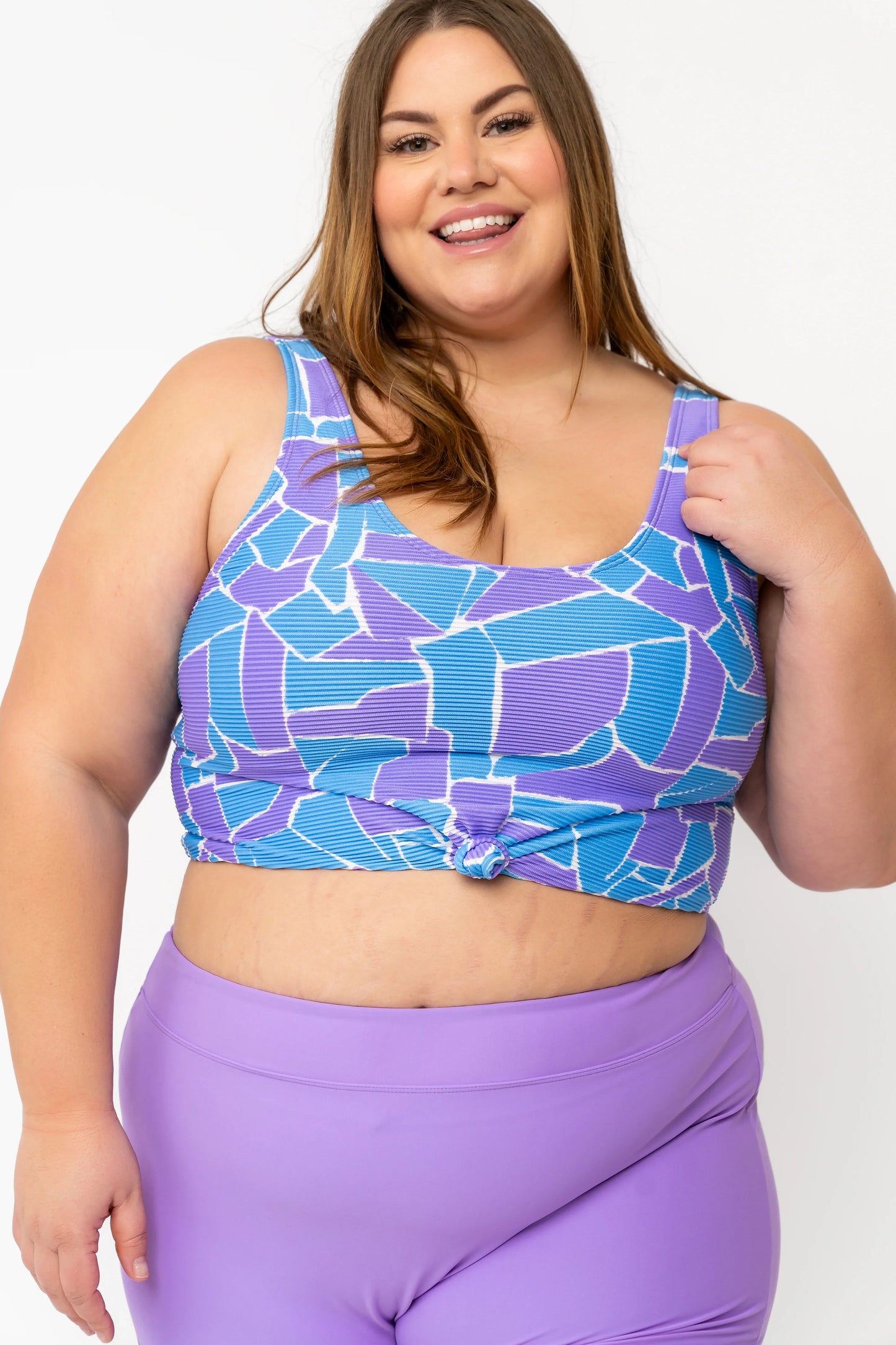  Traveler Top | Geometric Purple & Blue