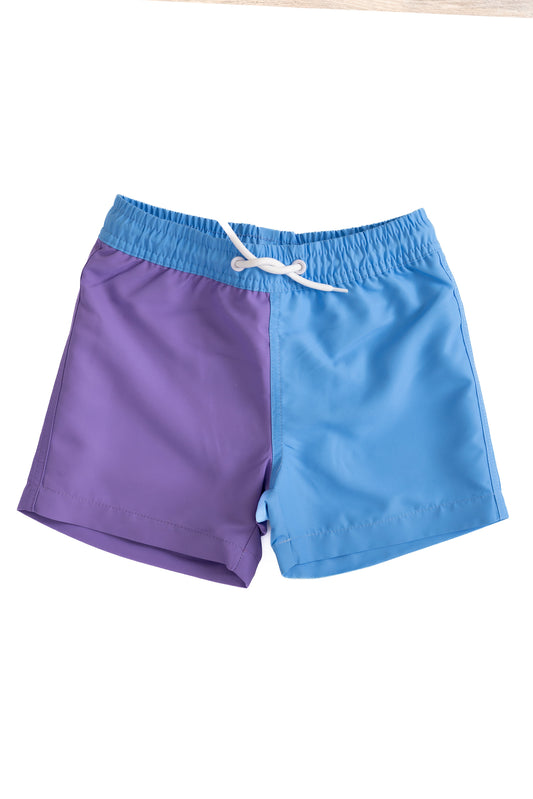  Mini Hang Ten Shorts | Blue Purple Colorblock