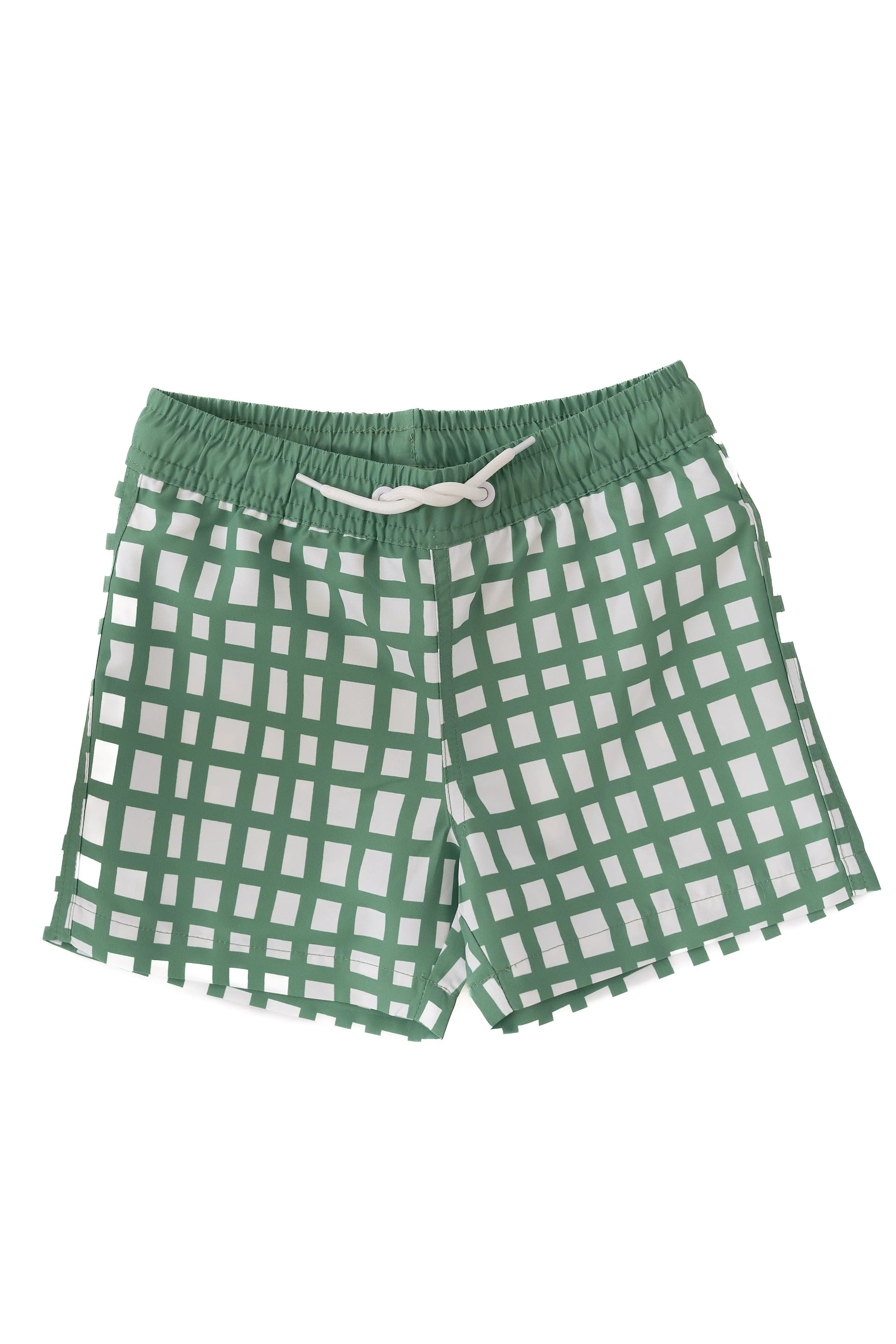  Mini Hang Ten Shorts | Dark Sage Plaid