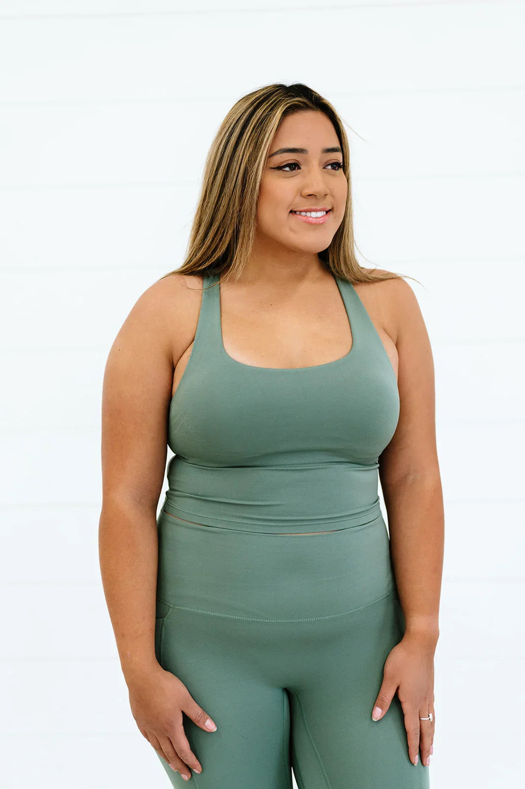  Serenity Long Line Tank | Willow Green