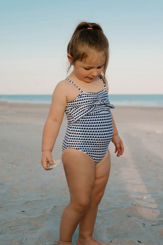 Mini Sweetheart One Piece | Navy Wave