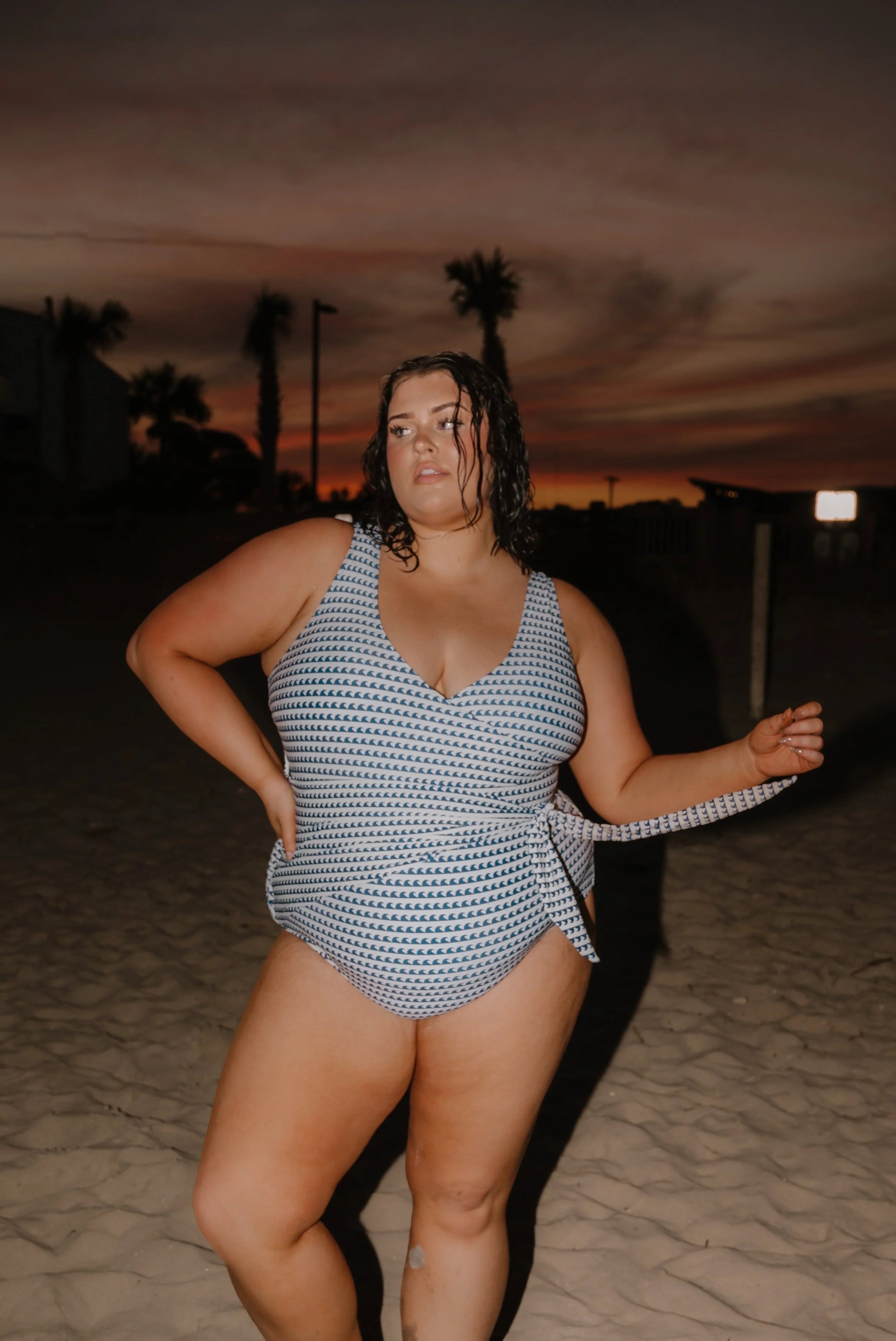  Palm Beach One Piece | Navy Wave