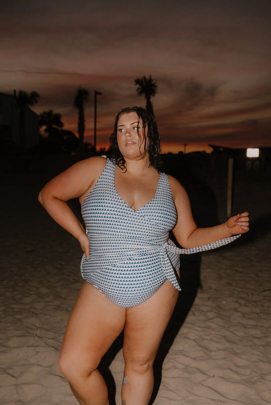  Palm Beach One Piece | Navy Wave