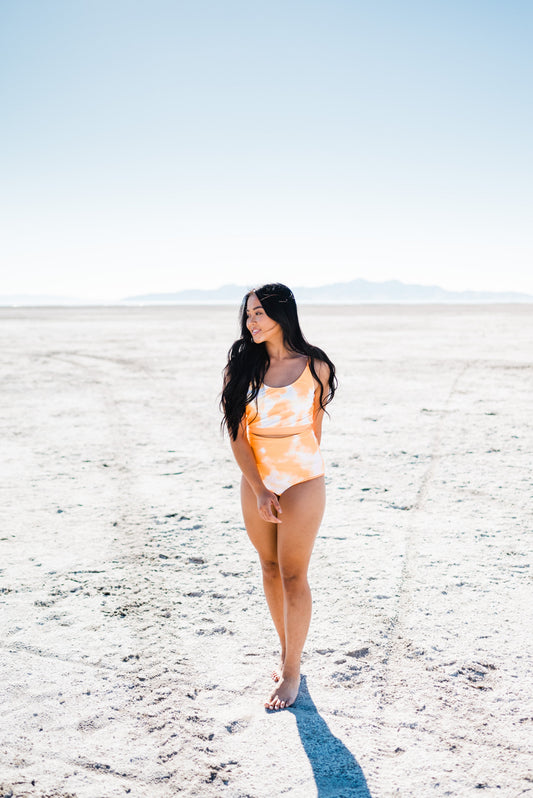  The Lounger Top | Tie Dye Neon Orange | Final Sale