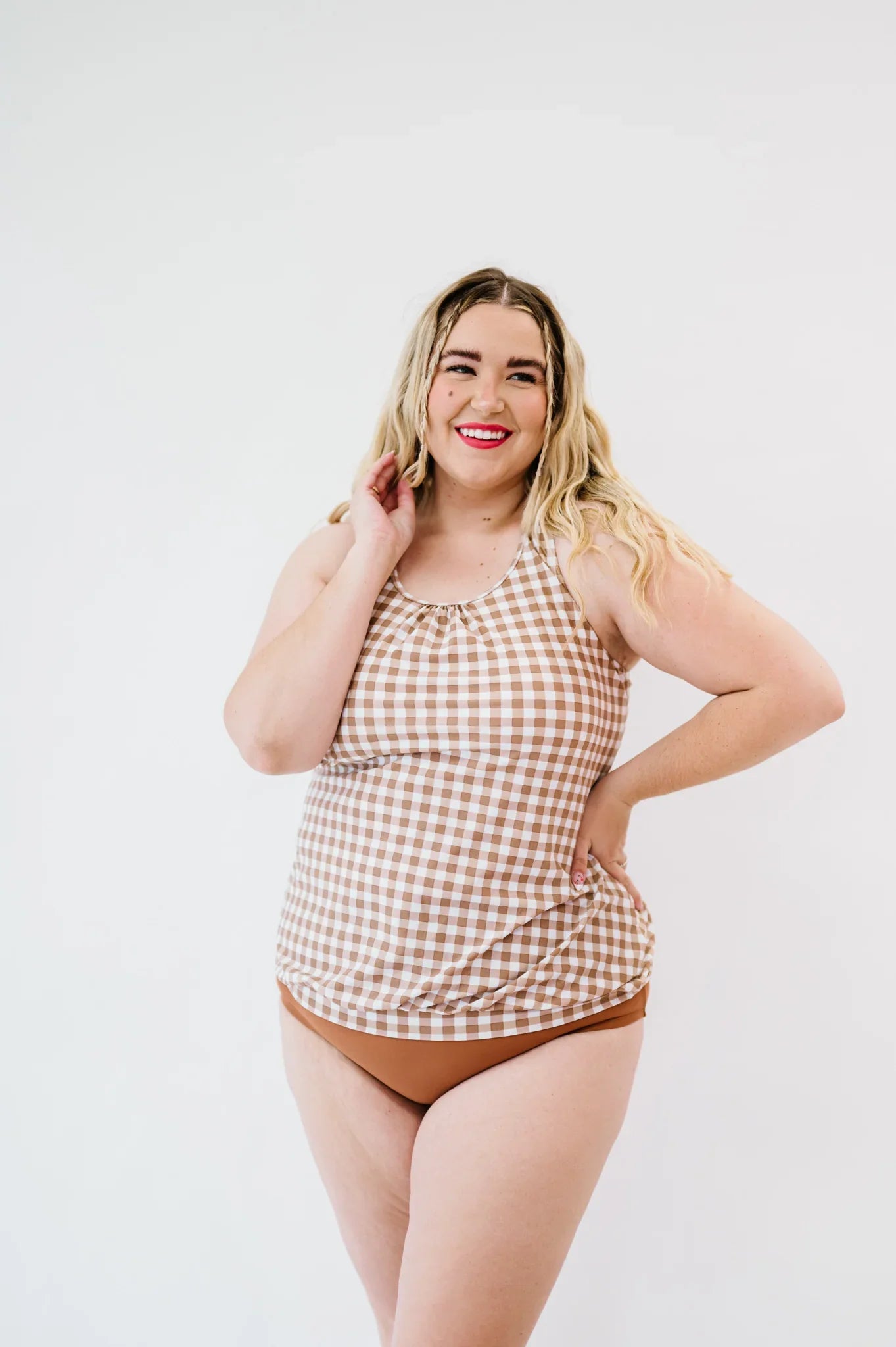  The Chase Top | Clay Gingham