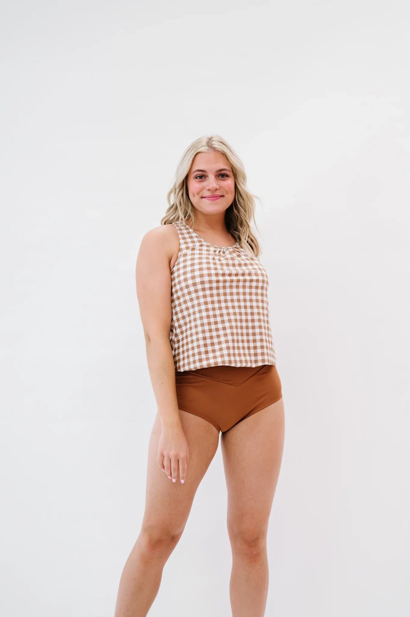  The Chase Top | Clay Gingham