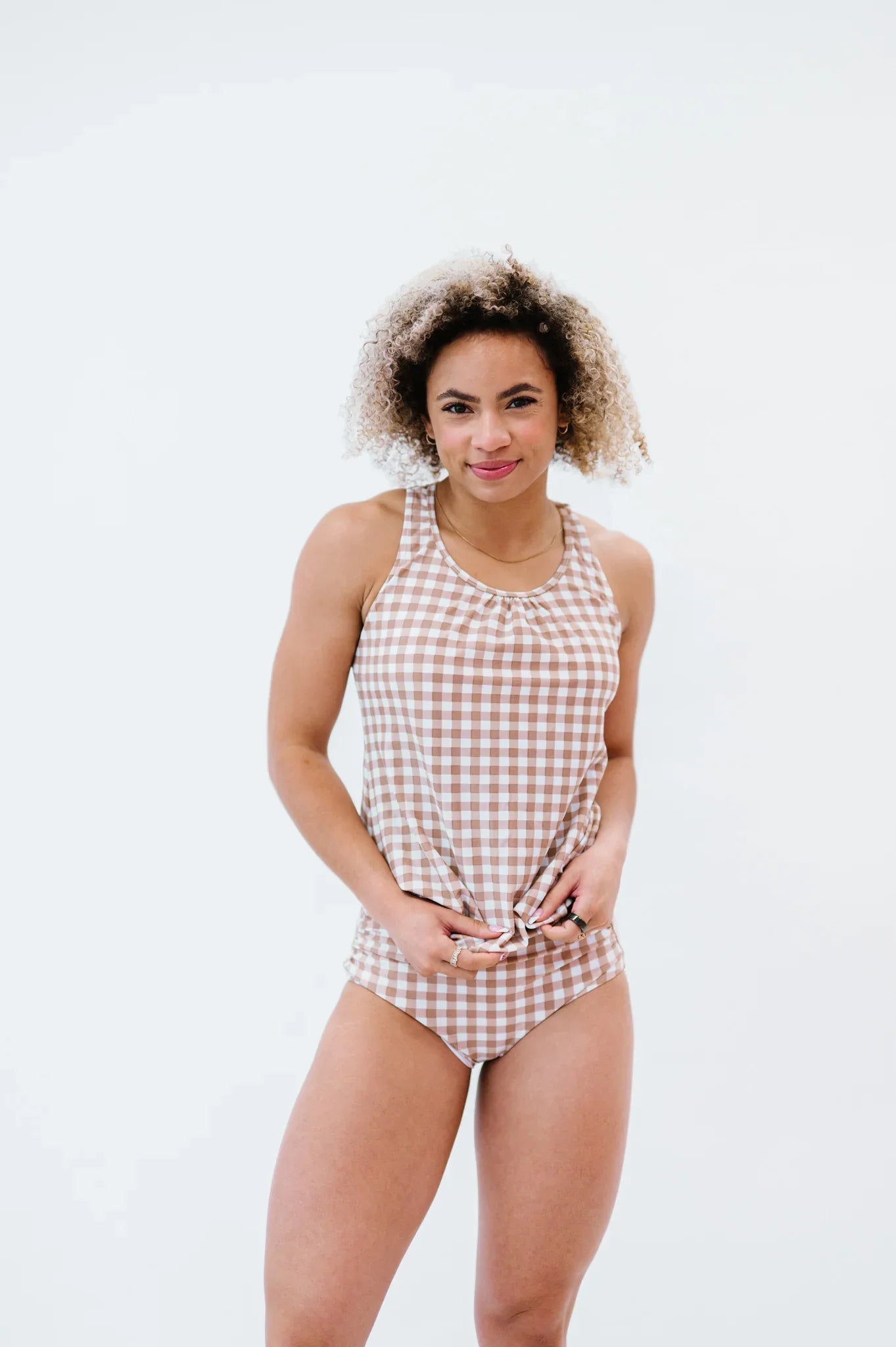  The Chase Top | Clay Gingham