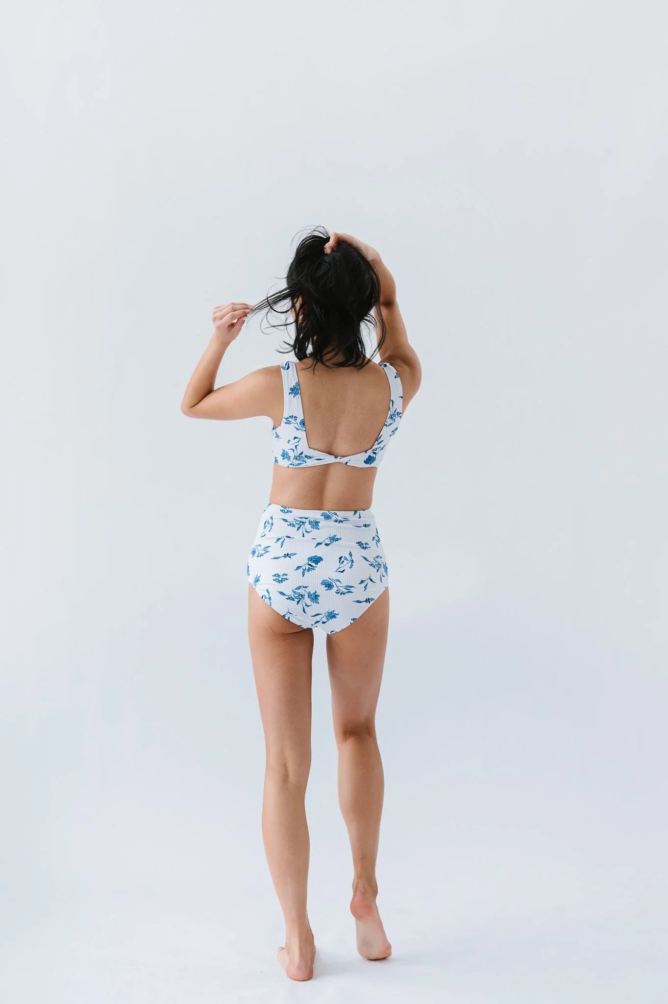  Seashell Top | Ocean Blue Floral
