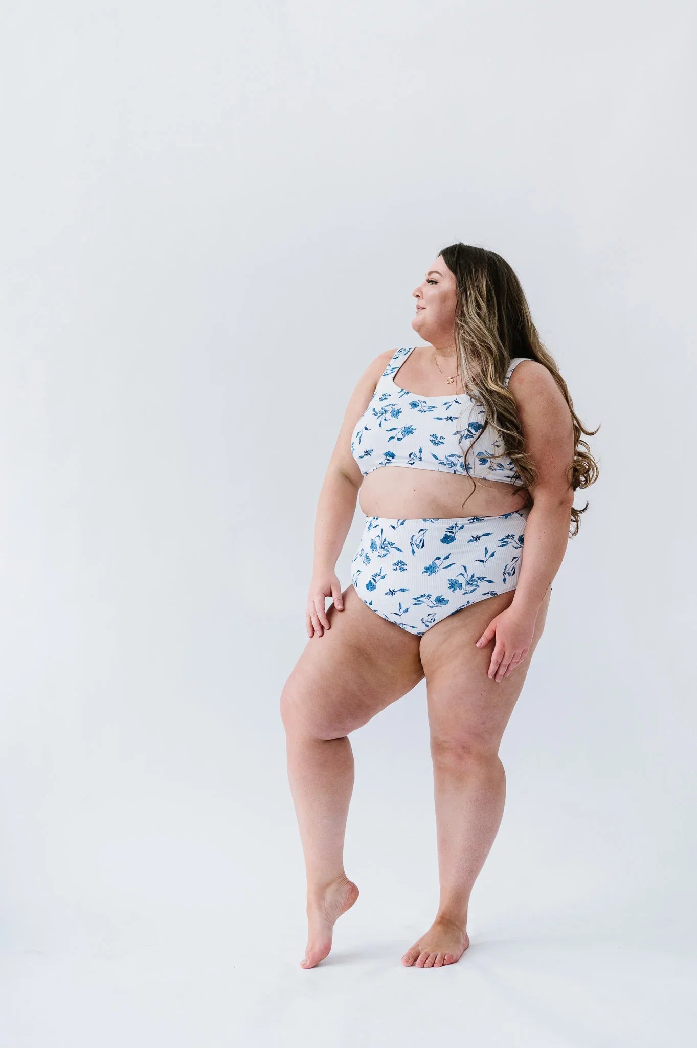  Seashell Top | Ocean Blue Floral