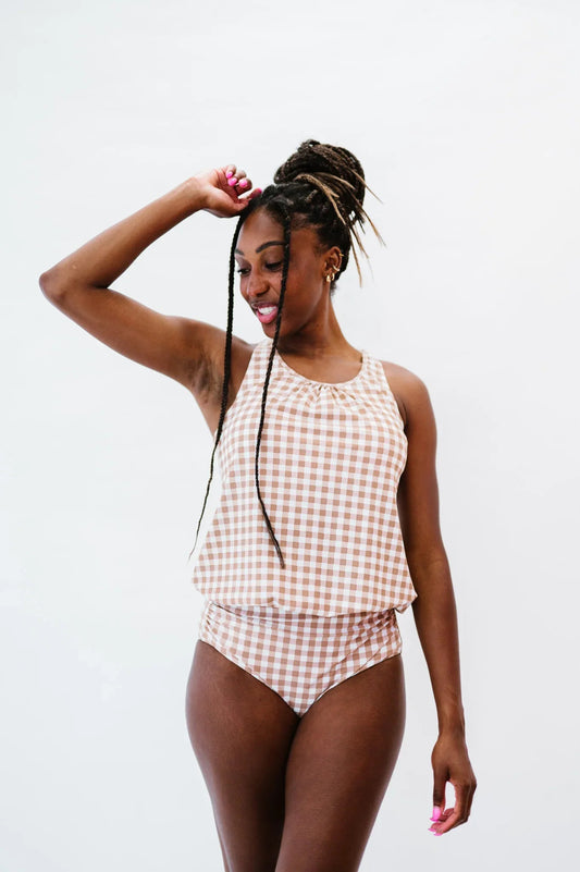  The Chase Top | Clay Gingham