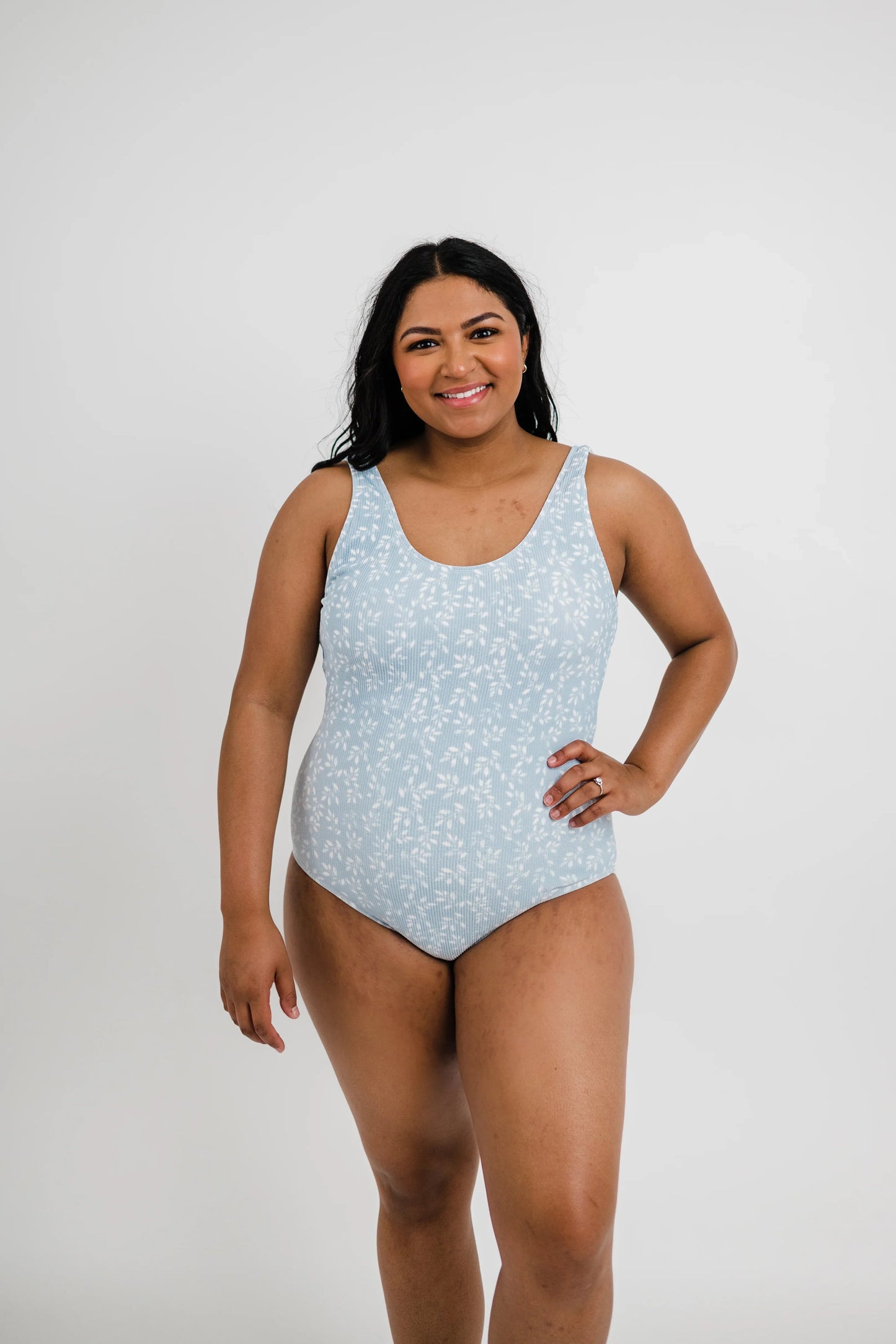  The Escape | Powder Blue Leaf Print