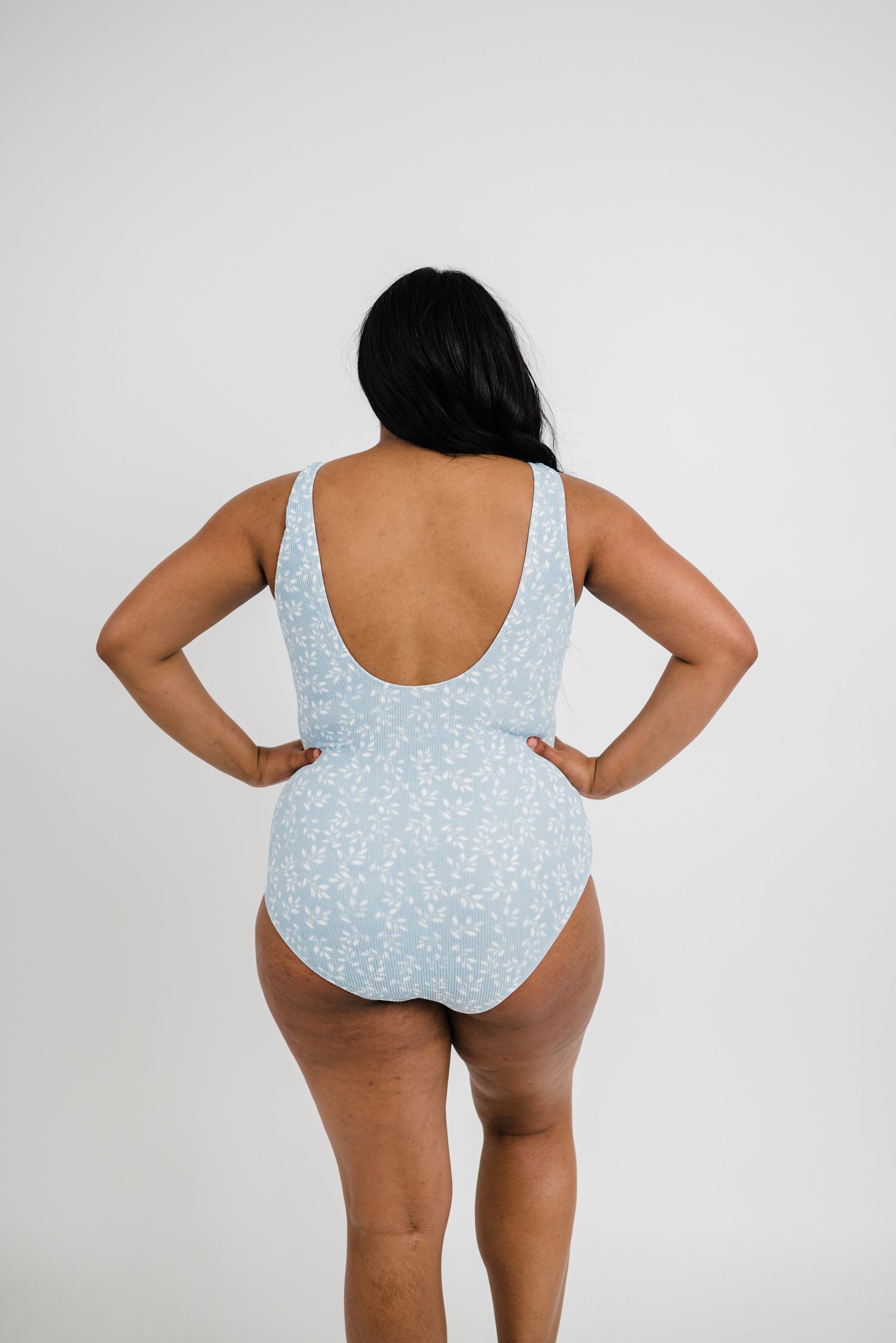  The Escape | Powder Blue Leaf Print