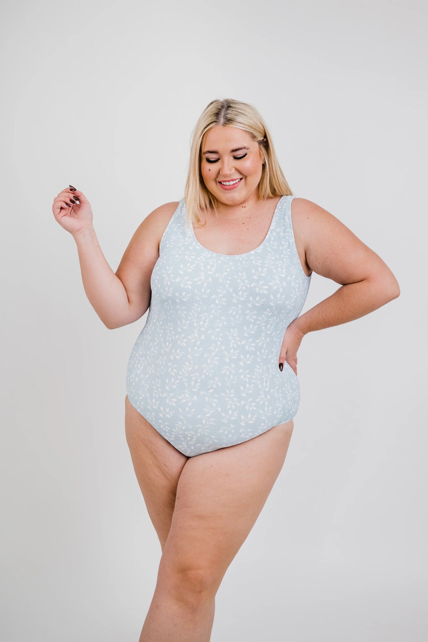  The Escape | Powder Blue Leaf Print