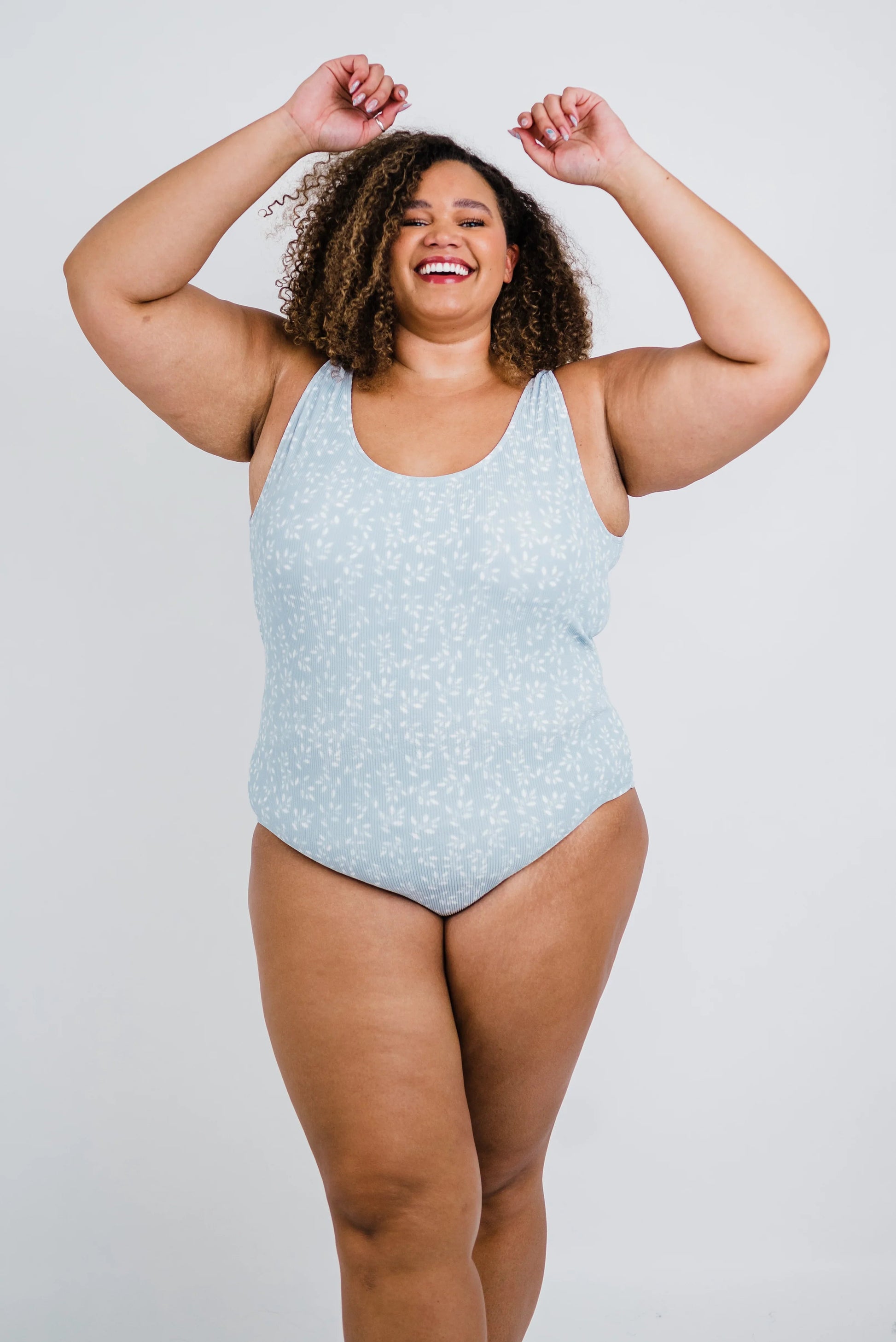  The Escape | Powder Blue Leaf Print