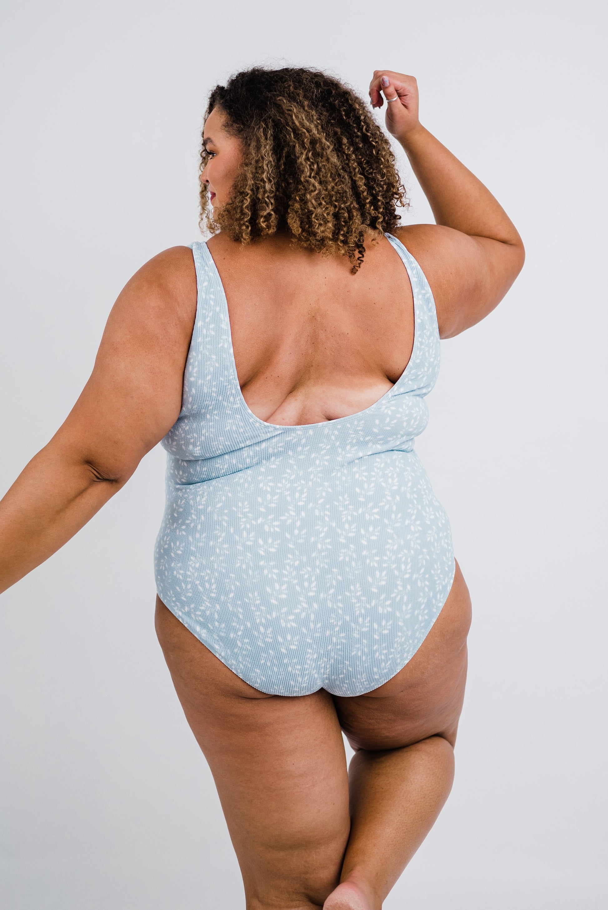  The Escape | Powder Blue Leaf Print