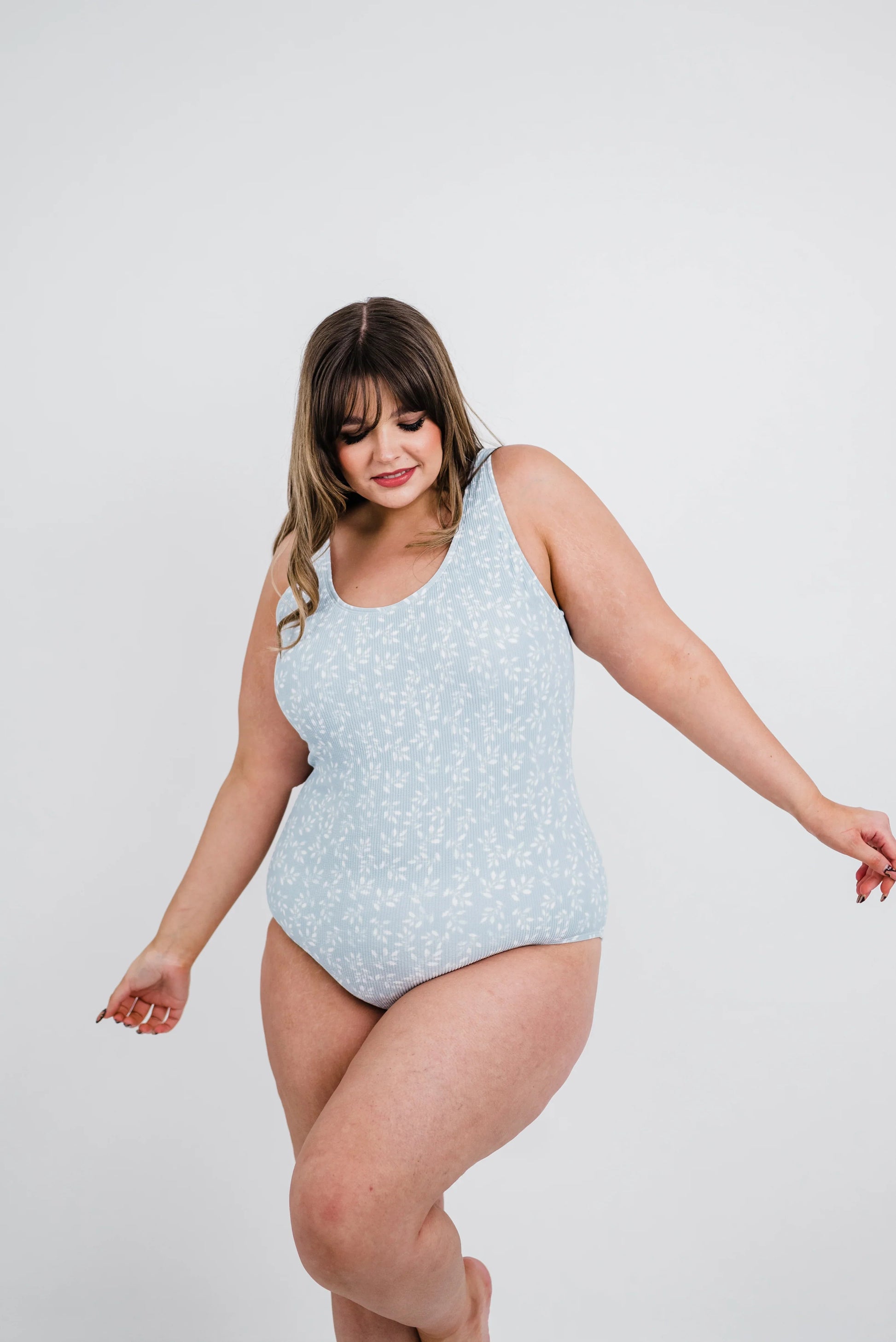  The Escape | Powder Blue Leaf Print