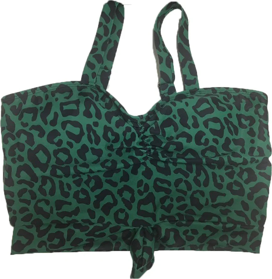  Stay-Cation Top | Green Leopard Print | Final Sale